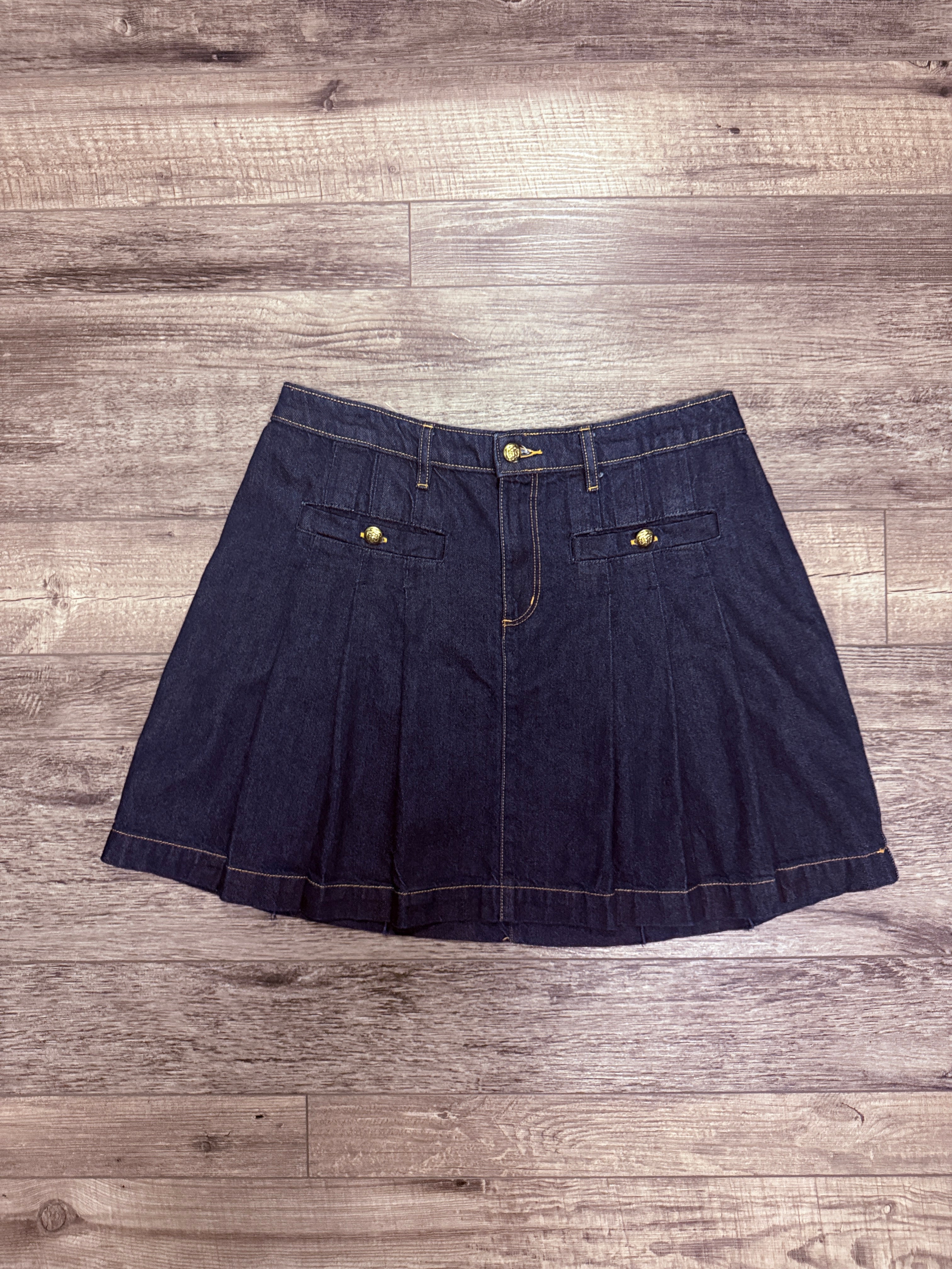 LOFT PLEATED DENIM SKIRT (org$80)