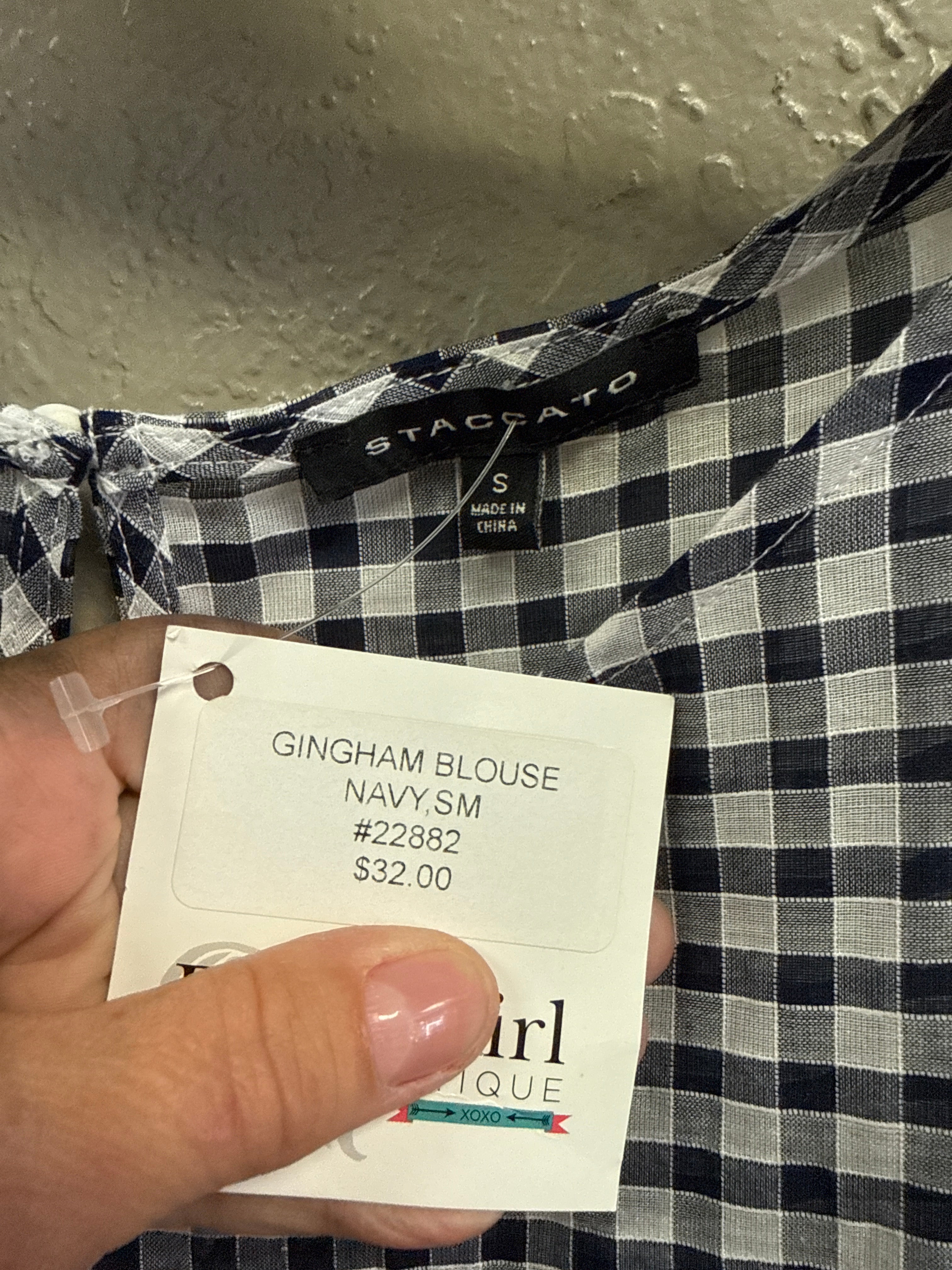 NWT GINGHAM BLOUSE (org$32)