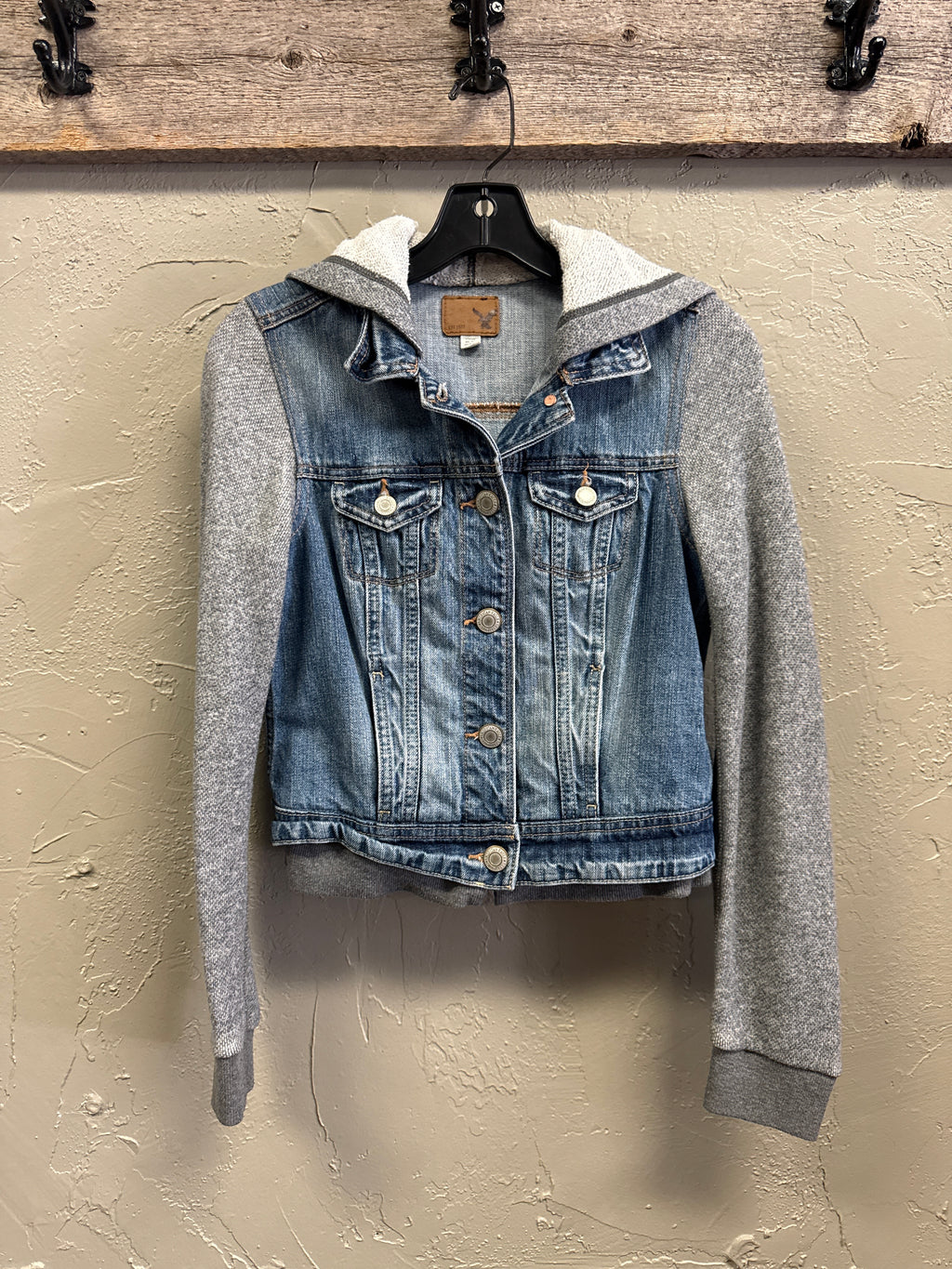 AE HOODED DENIM JACKET