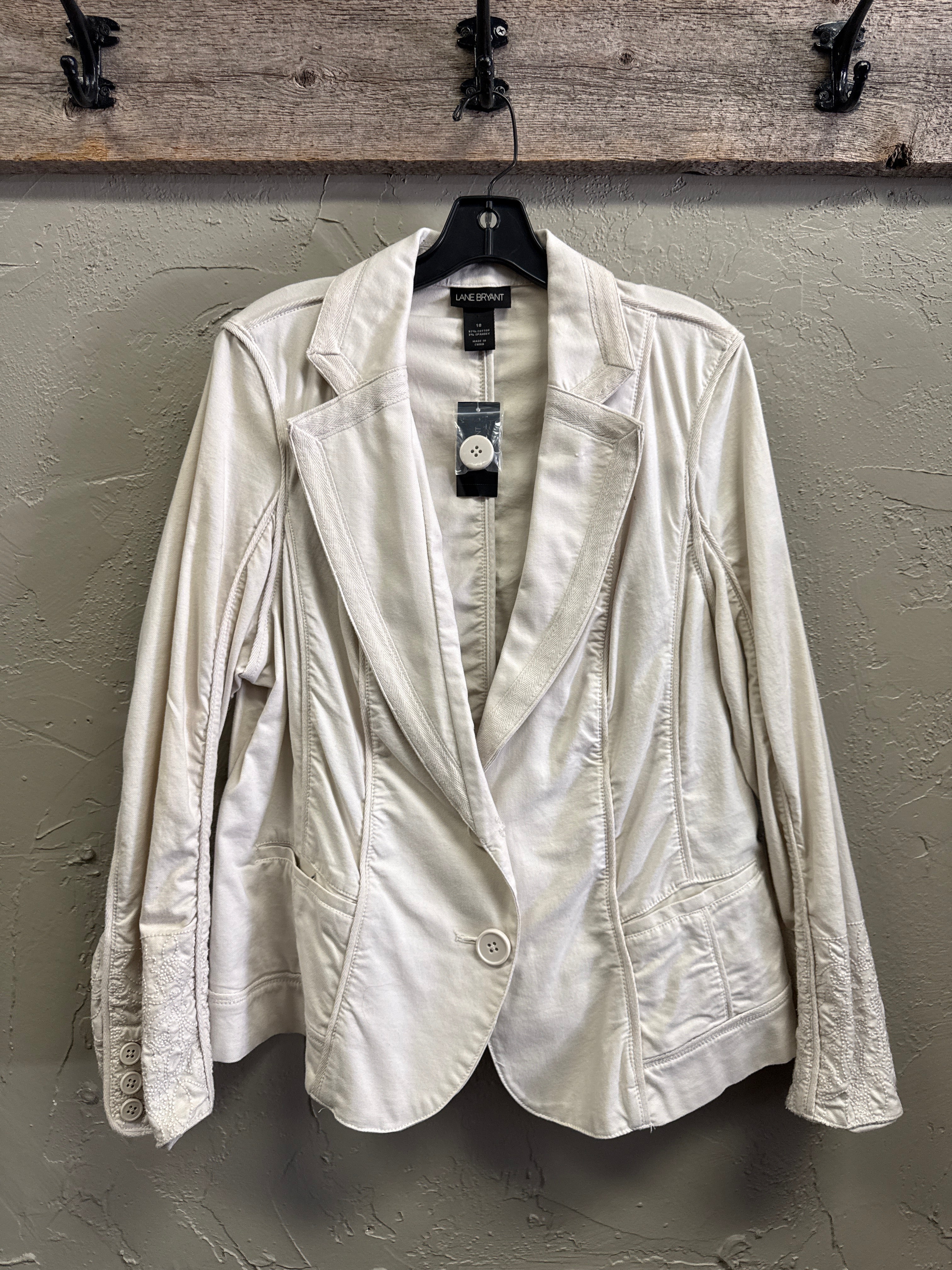 NWT LANE BRYANT COTTON TWILL BLAZER (org$70)