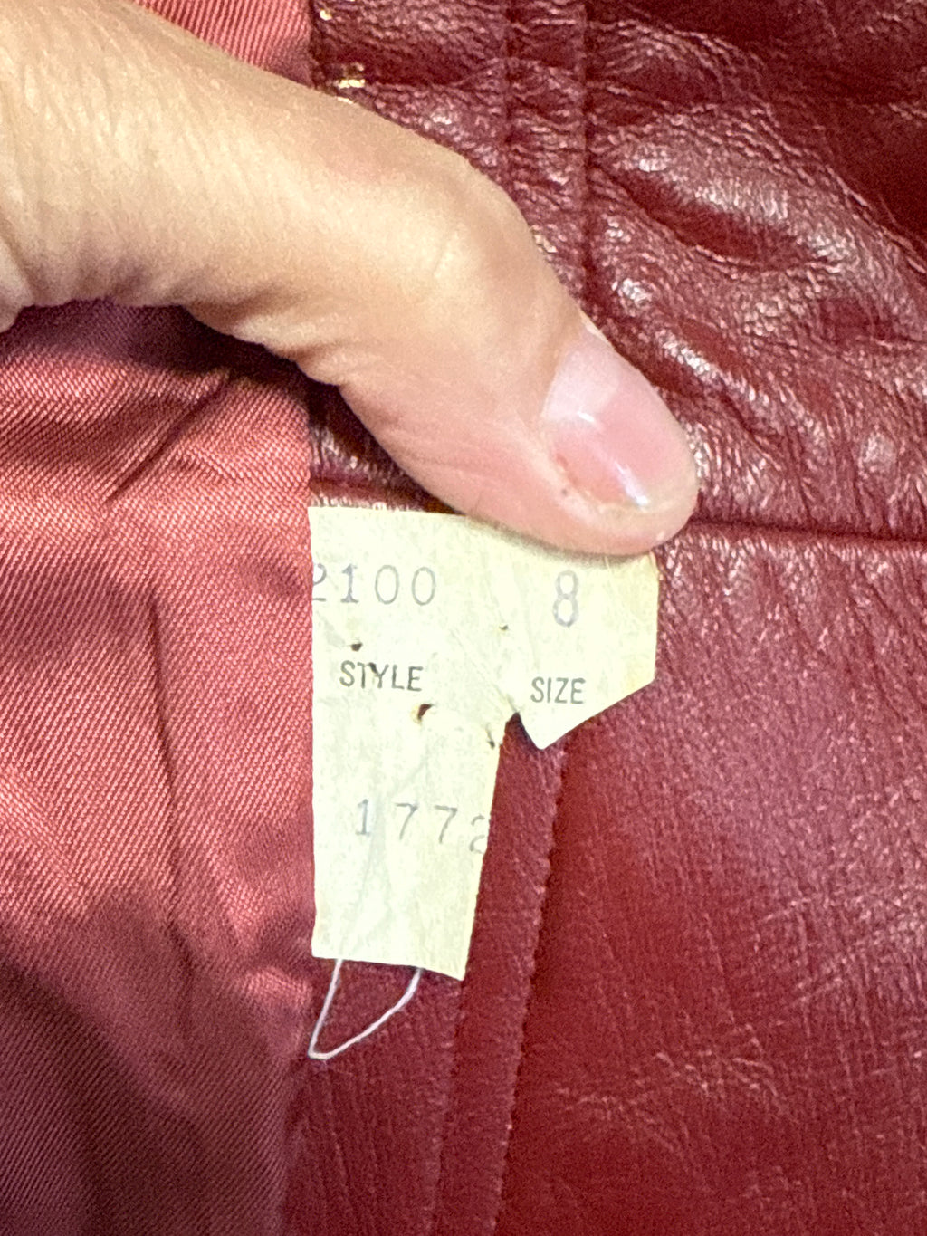 VTG 70s RED LEATHER TRENCH COAT