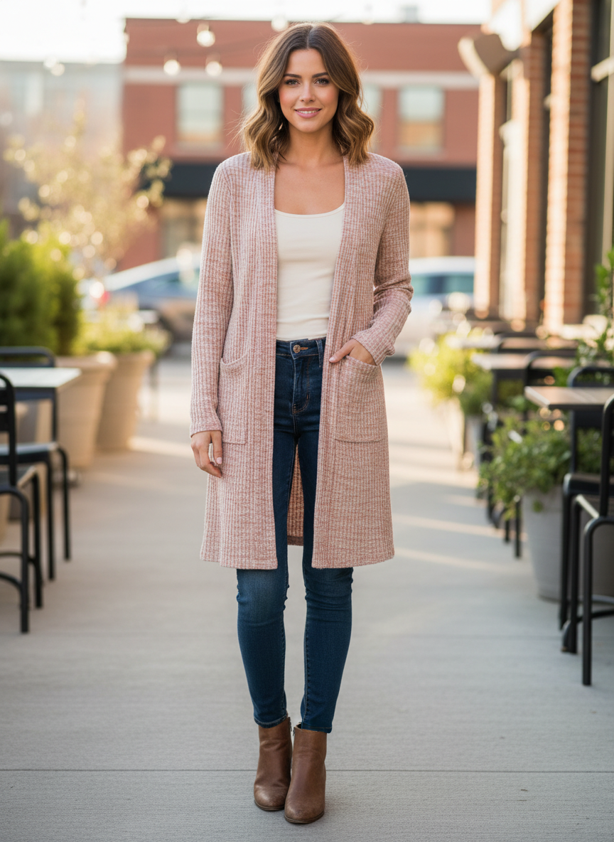 Olivia & Vivian Long-Line Cardigan