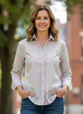 Lands End No-Iron Striped Button Down