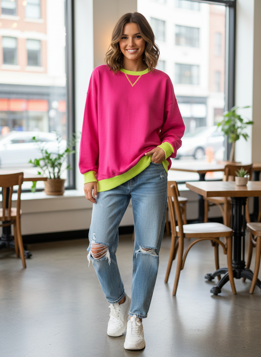 Bright Colorblock Sweatshirt