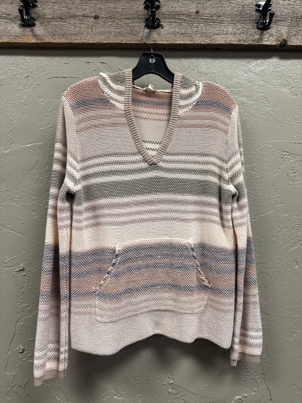 Hem & Thread Striped Knit Hoddie