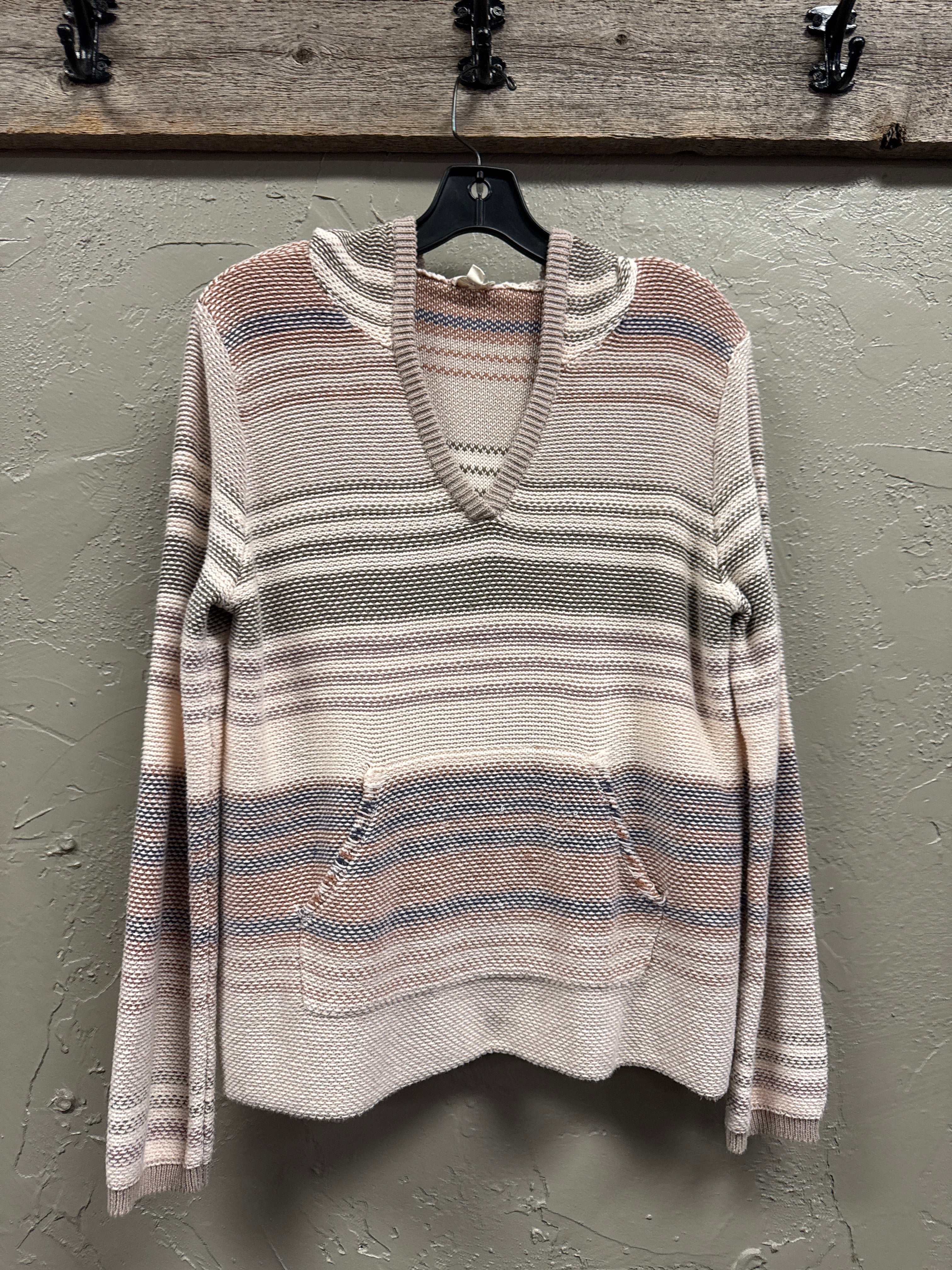 Hem & Thread Striped Knit Hoddie