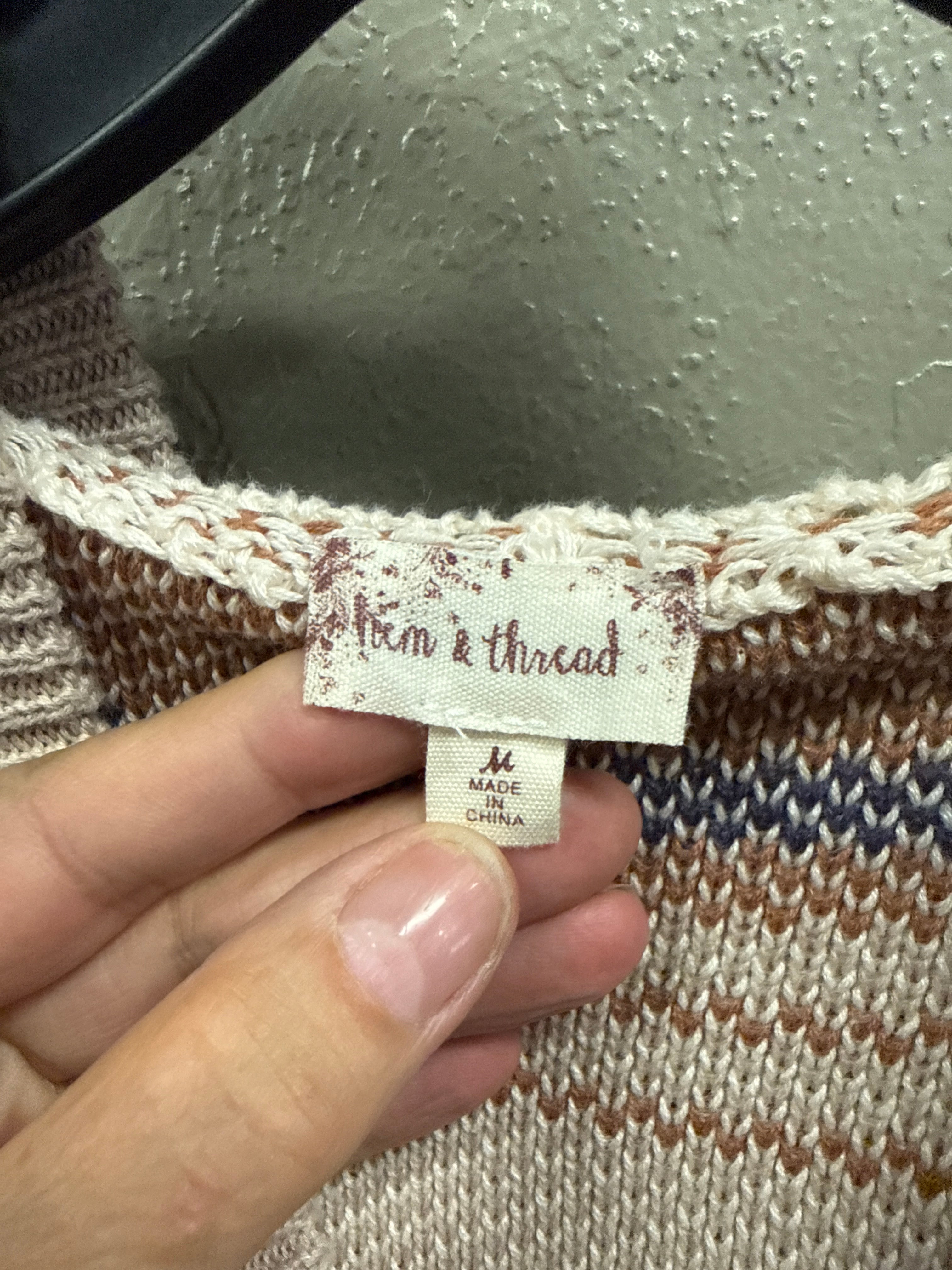 Hem & Thread Striped Knit Hoddie