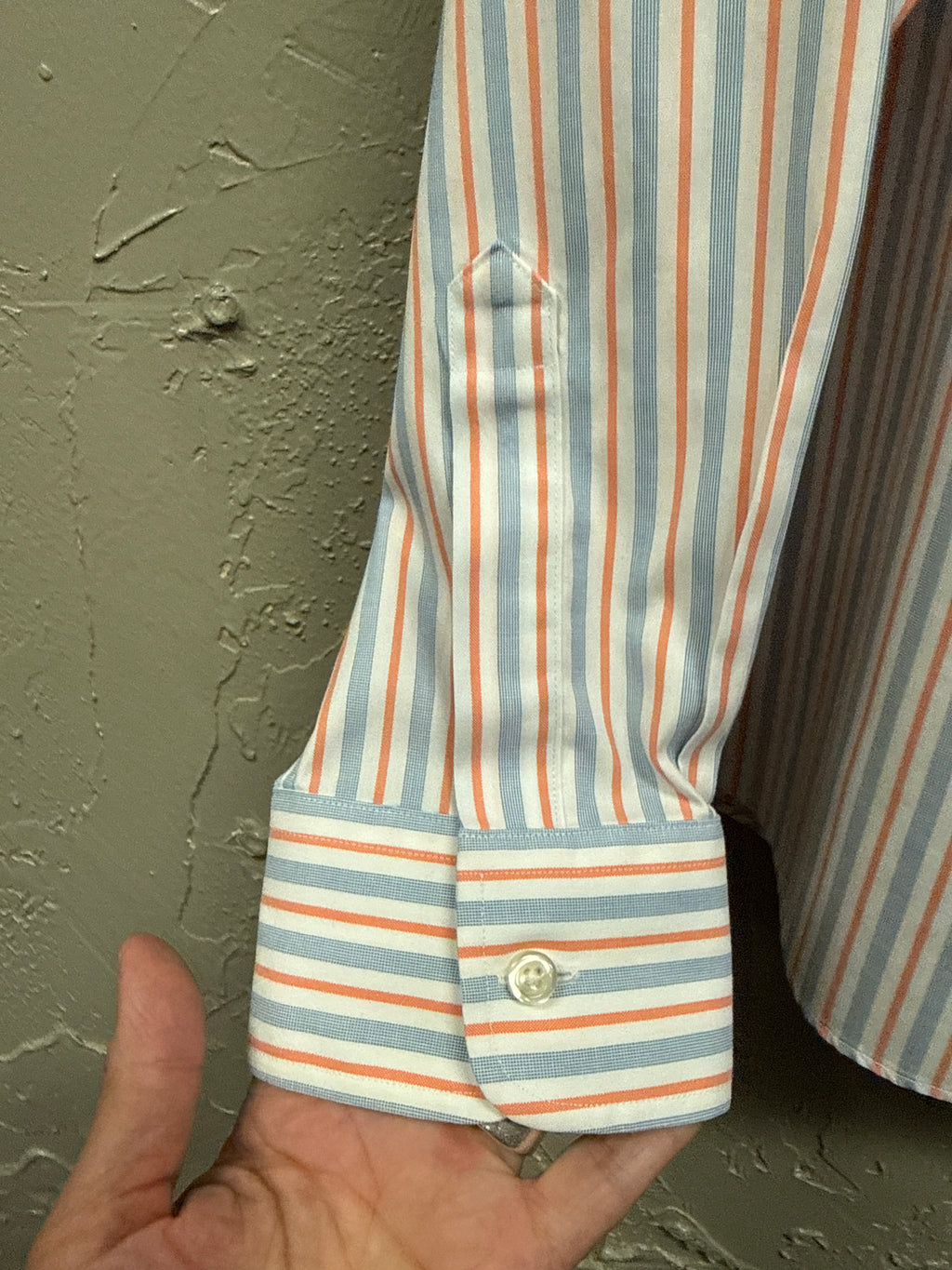 Lands End No-Iron Striped Button Down