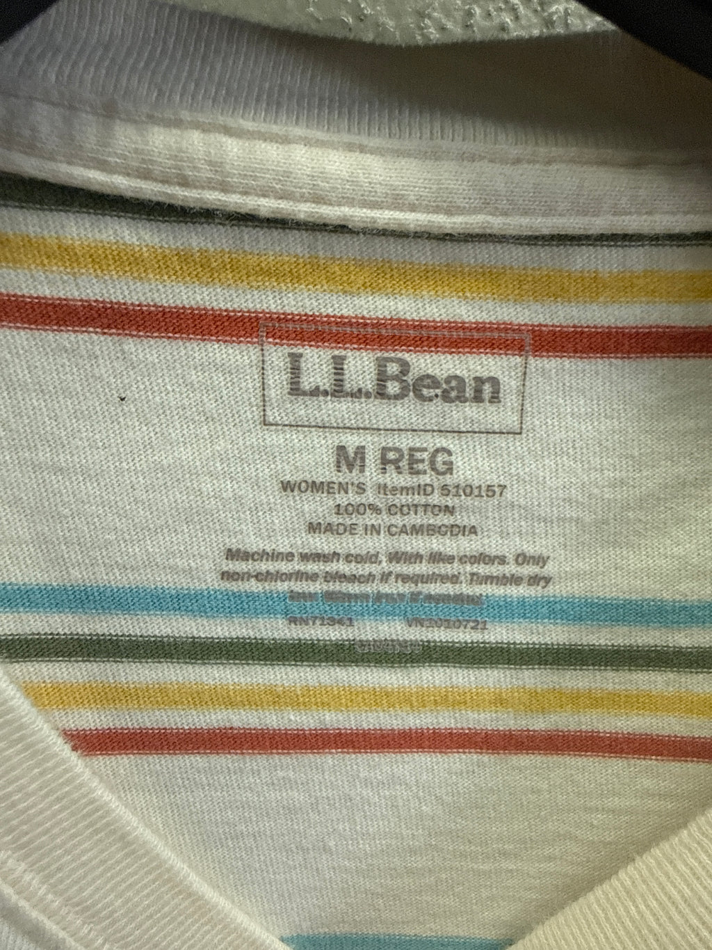 LL Bean Striped Cotton Tee