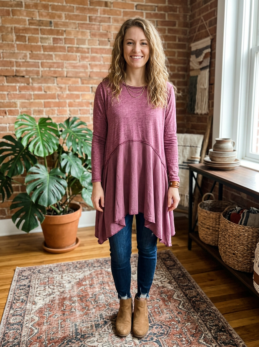 NWT Indigo Thread Co Drop Waist Tunic