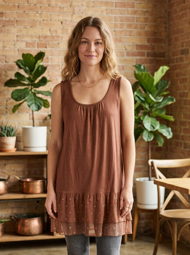 NWT Indigo Thread Scoop Neck Tank