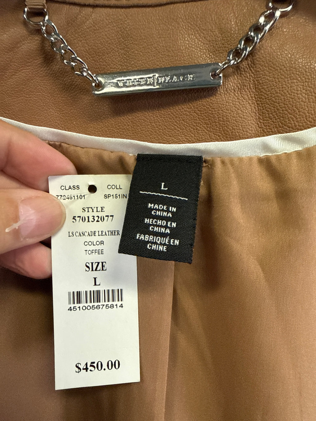 NWT WHBM Leather Jacket (org$450)