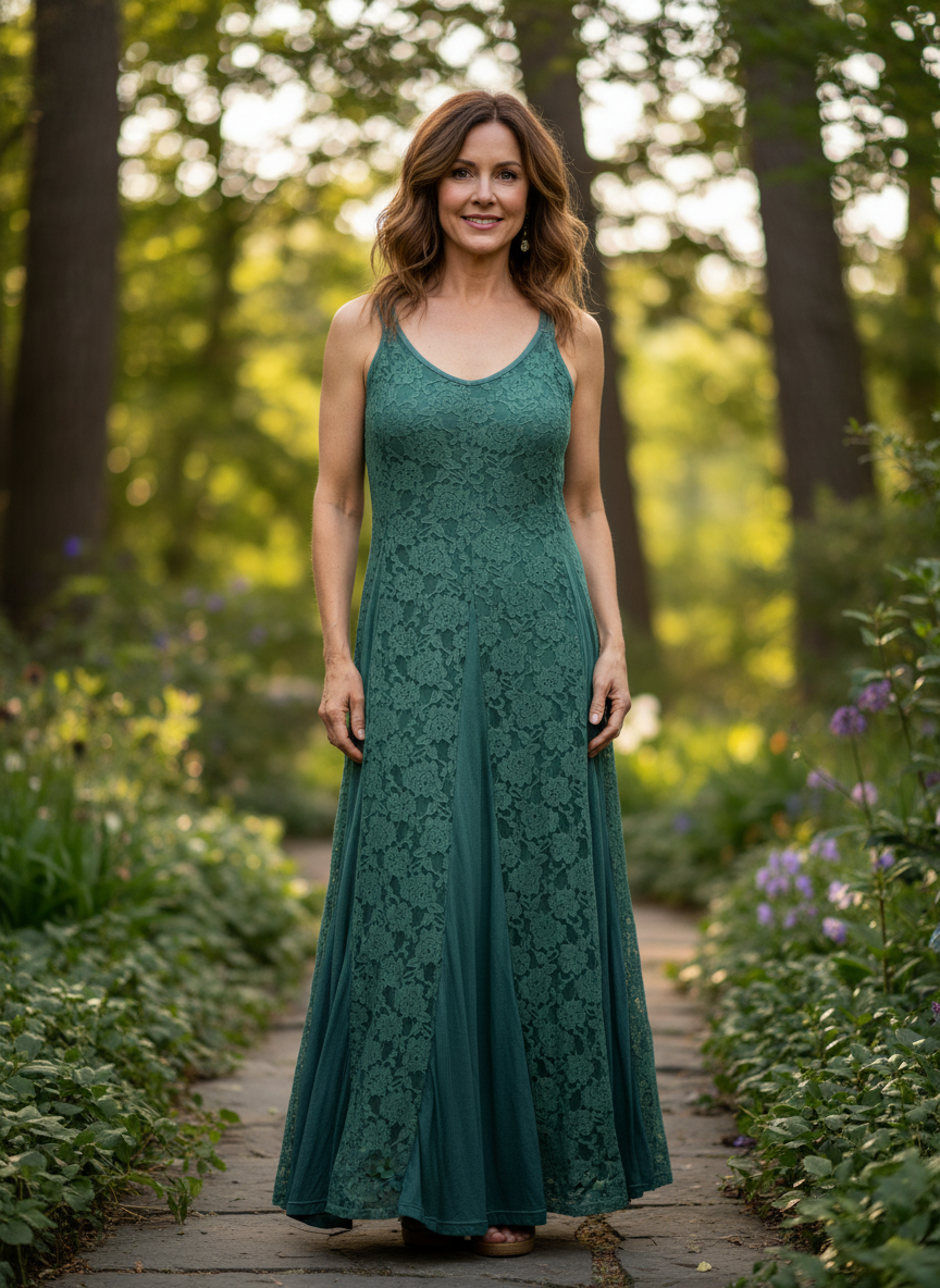 NWT Indigo Thread Lace Maxi Dress (org$100)