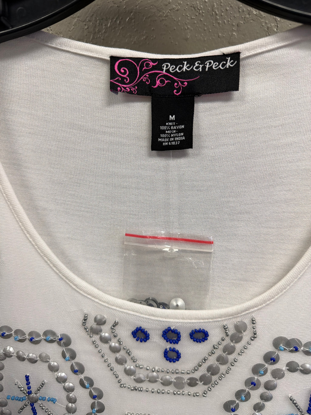 NWOT Peck & Peck Embellished Shirt