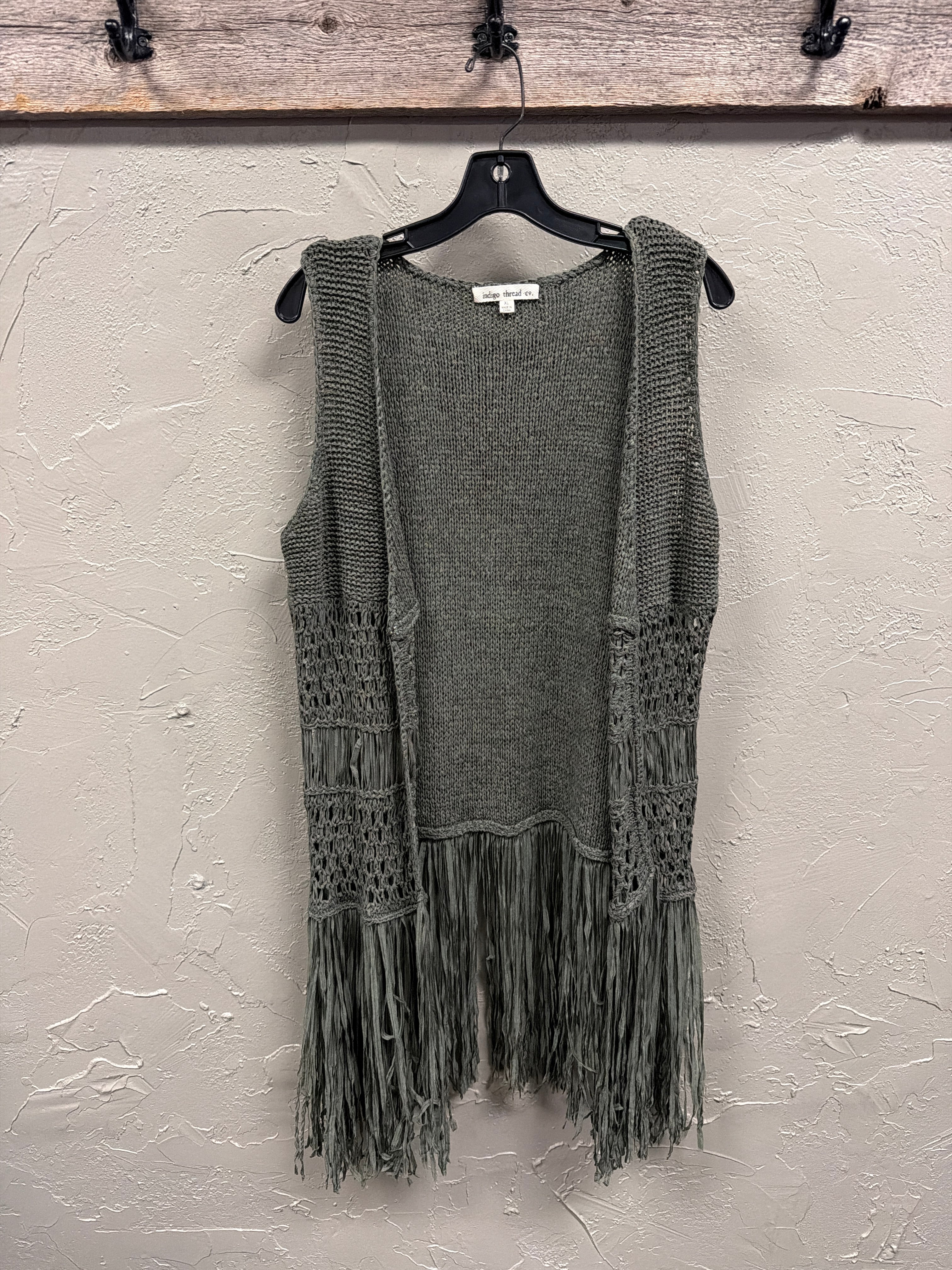 NWOT Indigo Thread Fringe Vest (org$65)