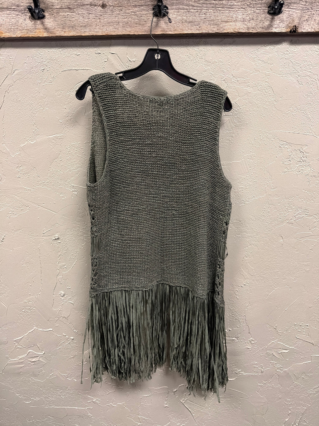 NWOT Indigo Thread Fringe Vest (org$65)