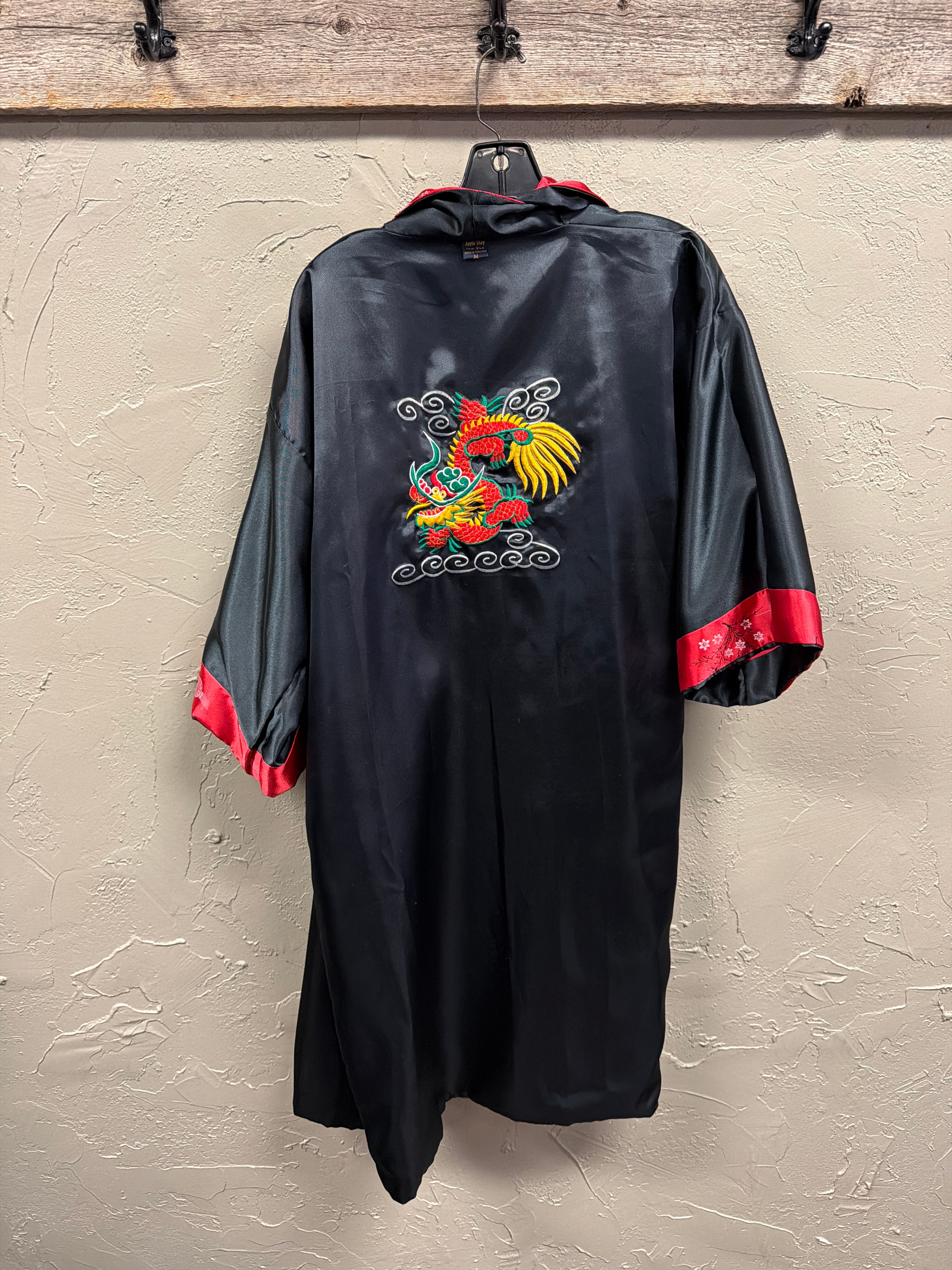 Vtg Reversible Thai Silk Kimono
