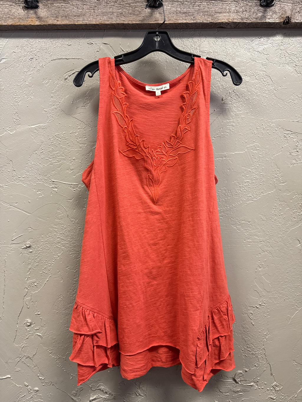 NWOT Indigo Thread Ruffled Hem Tank (org$50)