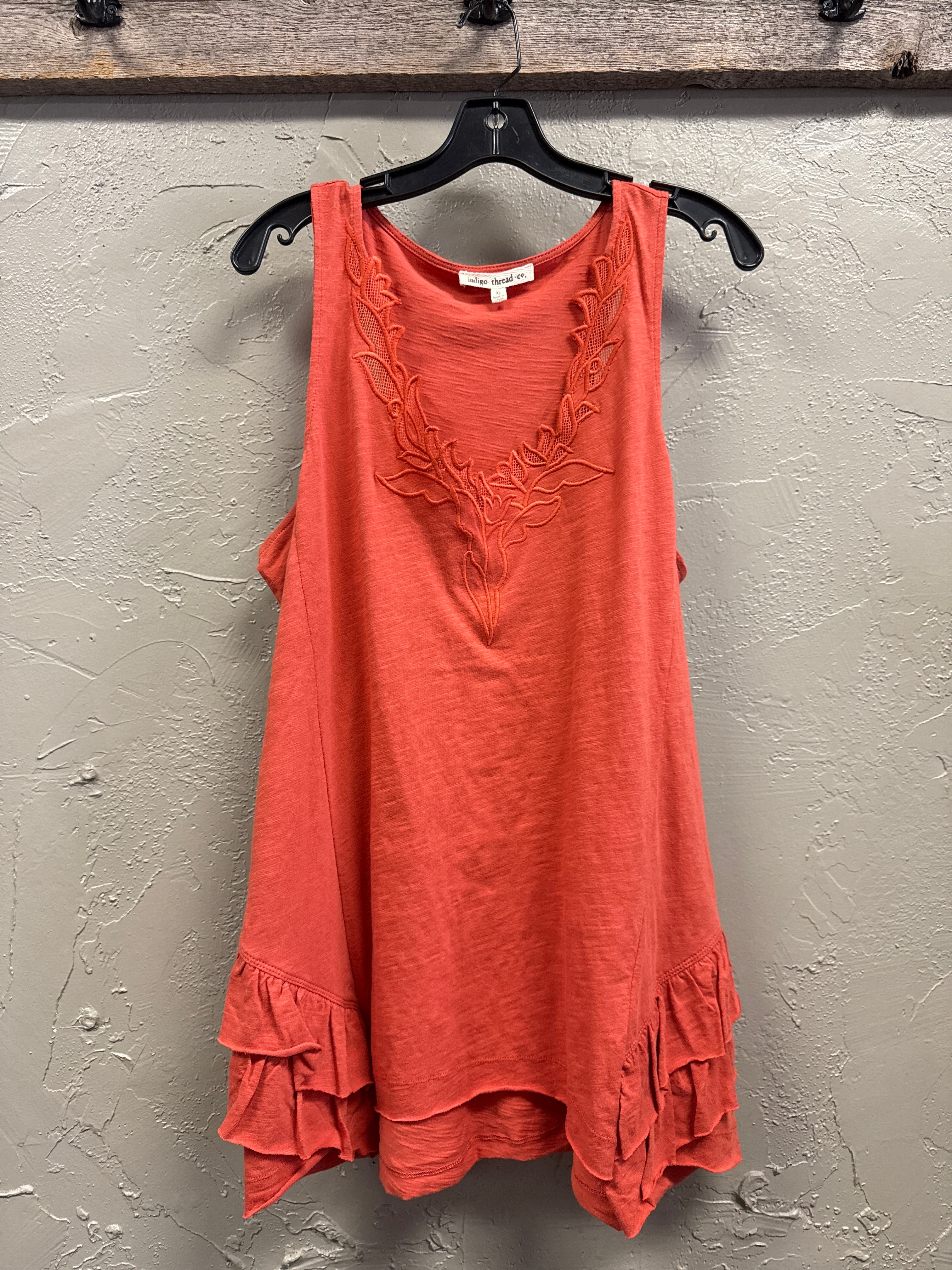 NWOT Indigo Thread Ruffled Hem Tank (org$50)