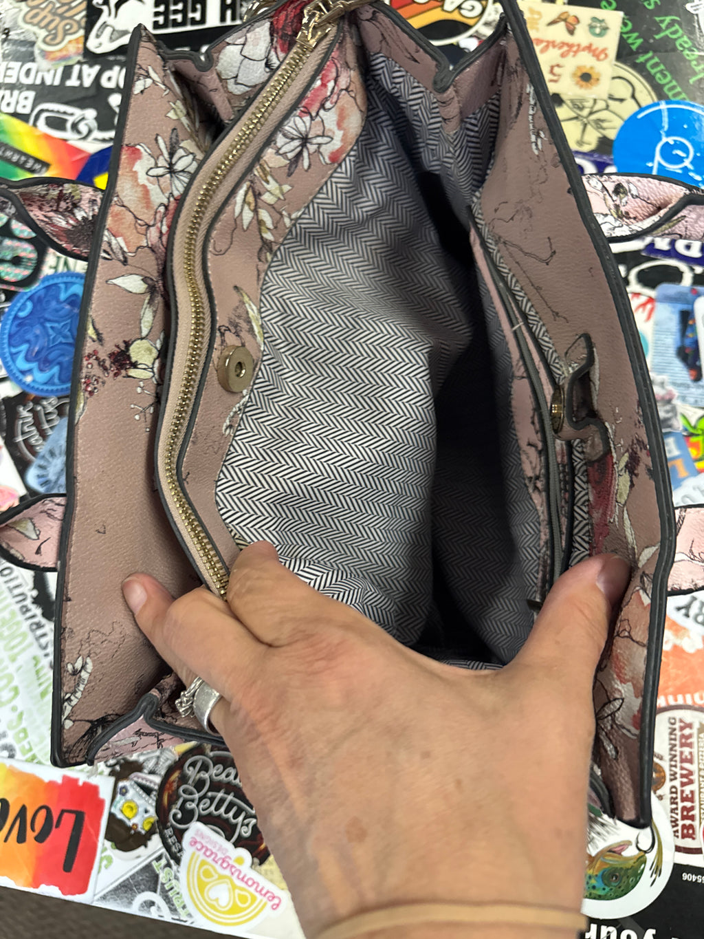 NWOT Floral Satchel