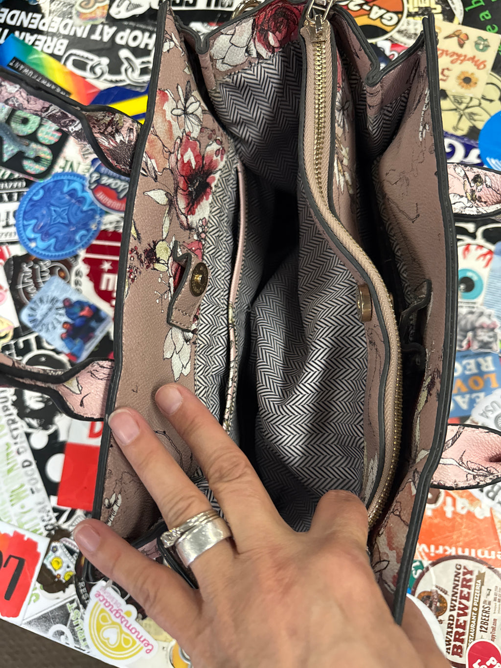 NWOT Floral Satchel