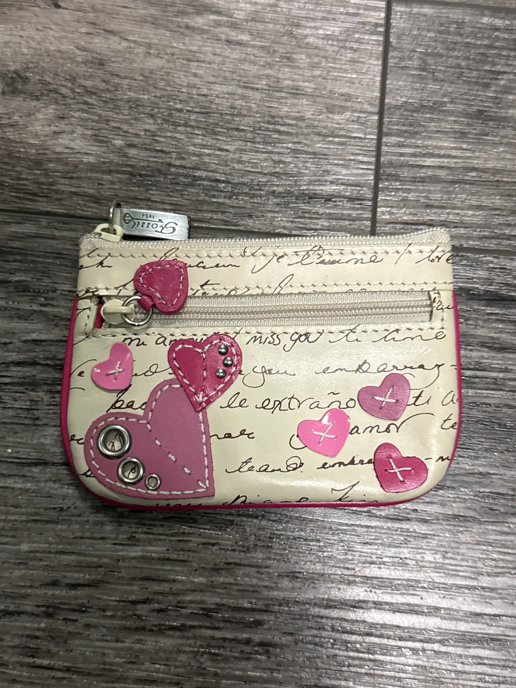 Vtg Fossil Love Letter Coin Purse