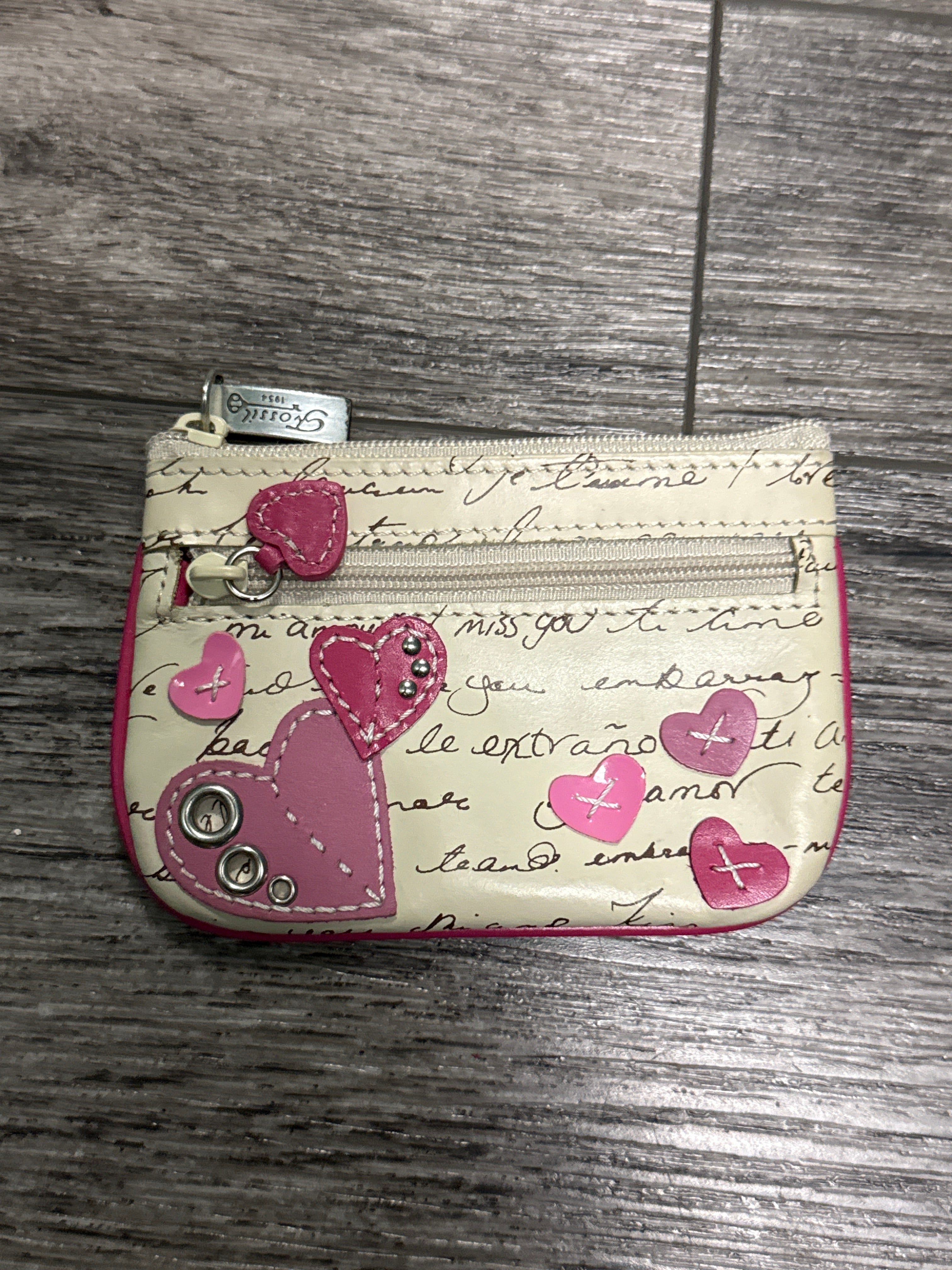 Vtg Fossil Love Letter Coin Purse