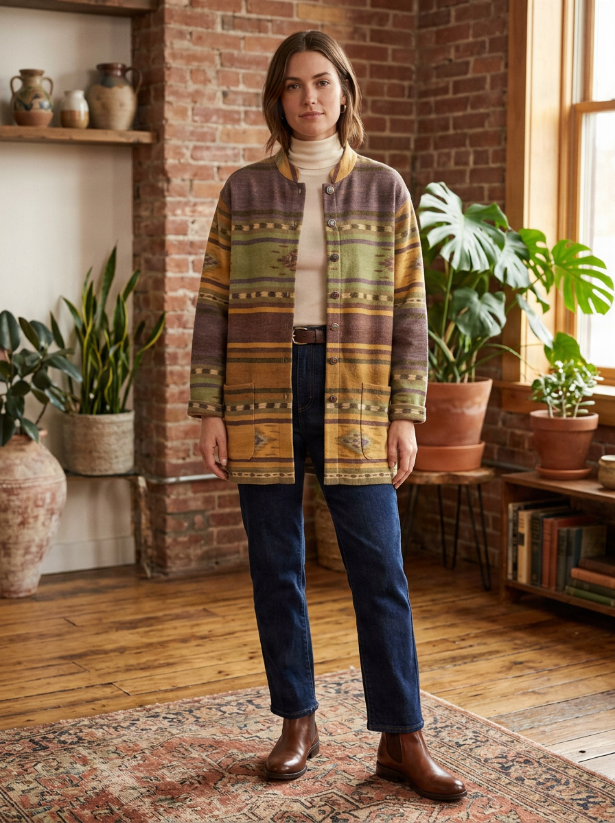 Vtg Chicos Southwest Pattern Jacket