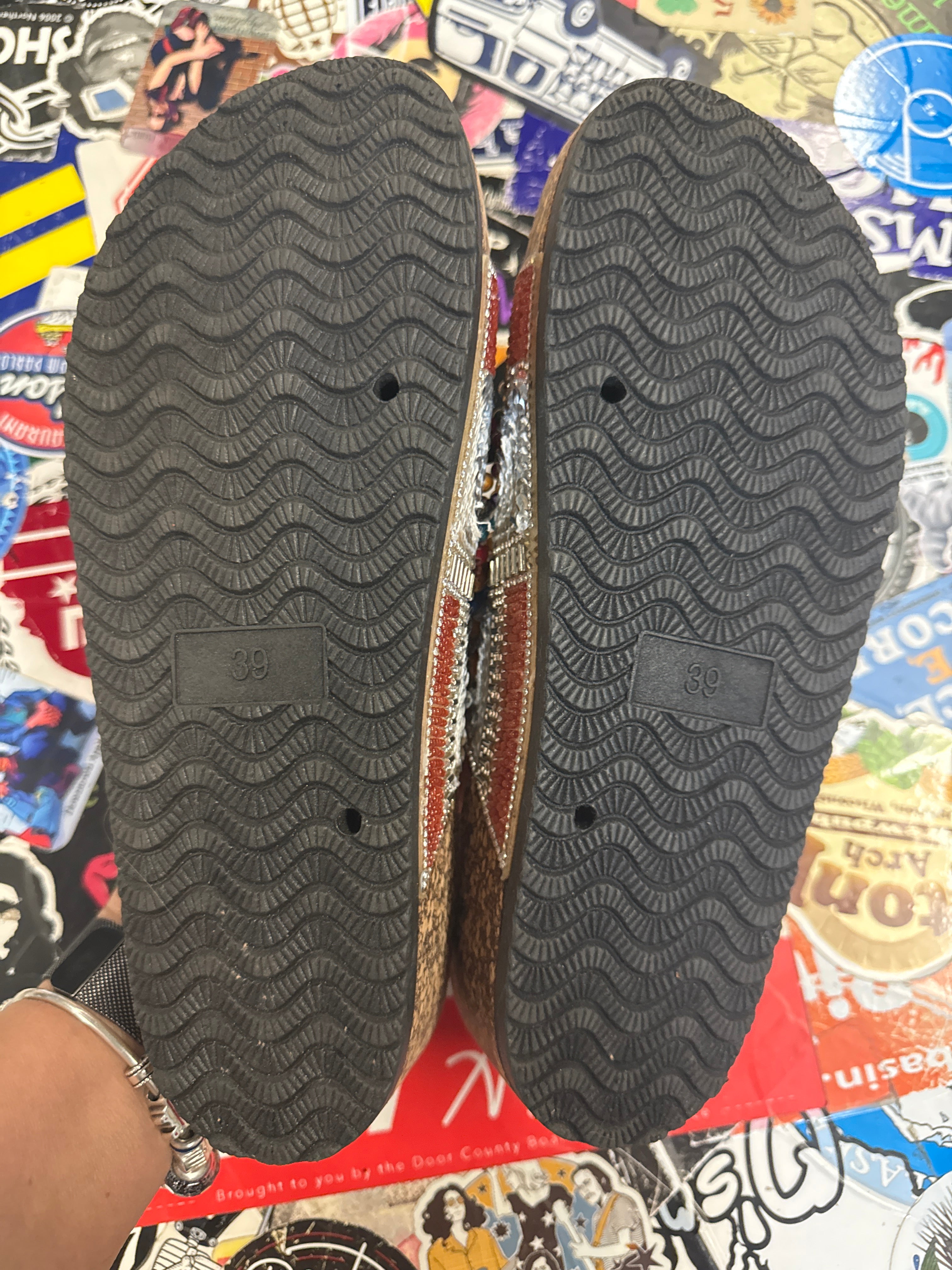 NWOT Embellished Slide Sandals