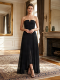NWT Azazie All-Over Pleated Maxi Dress