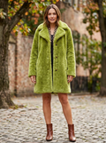 Vtg Blanc Noir Faux Fur Coat