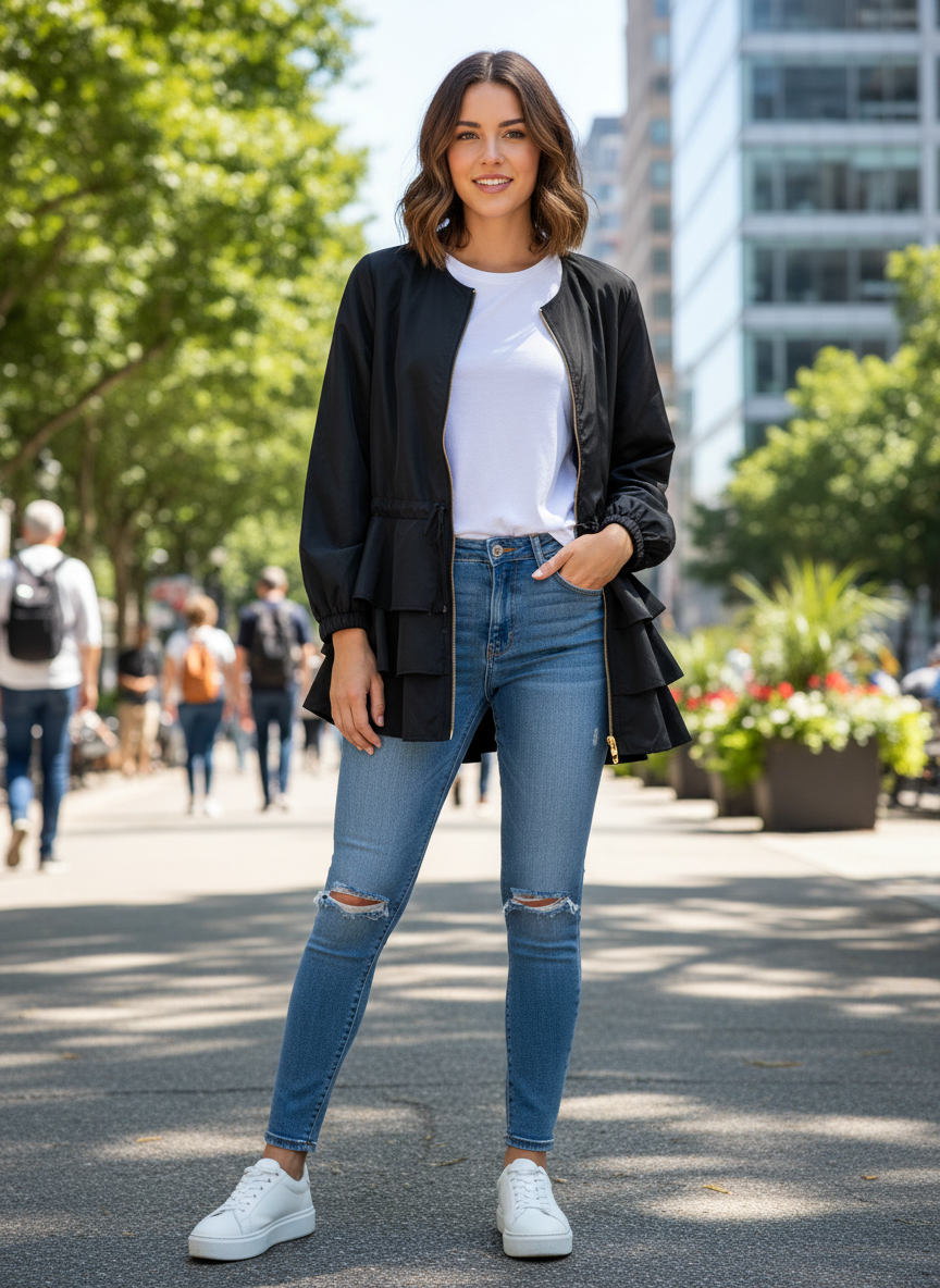 NWOT mod/x Ruffle Peplum Jacket (org$78)