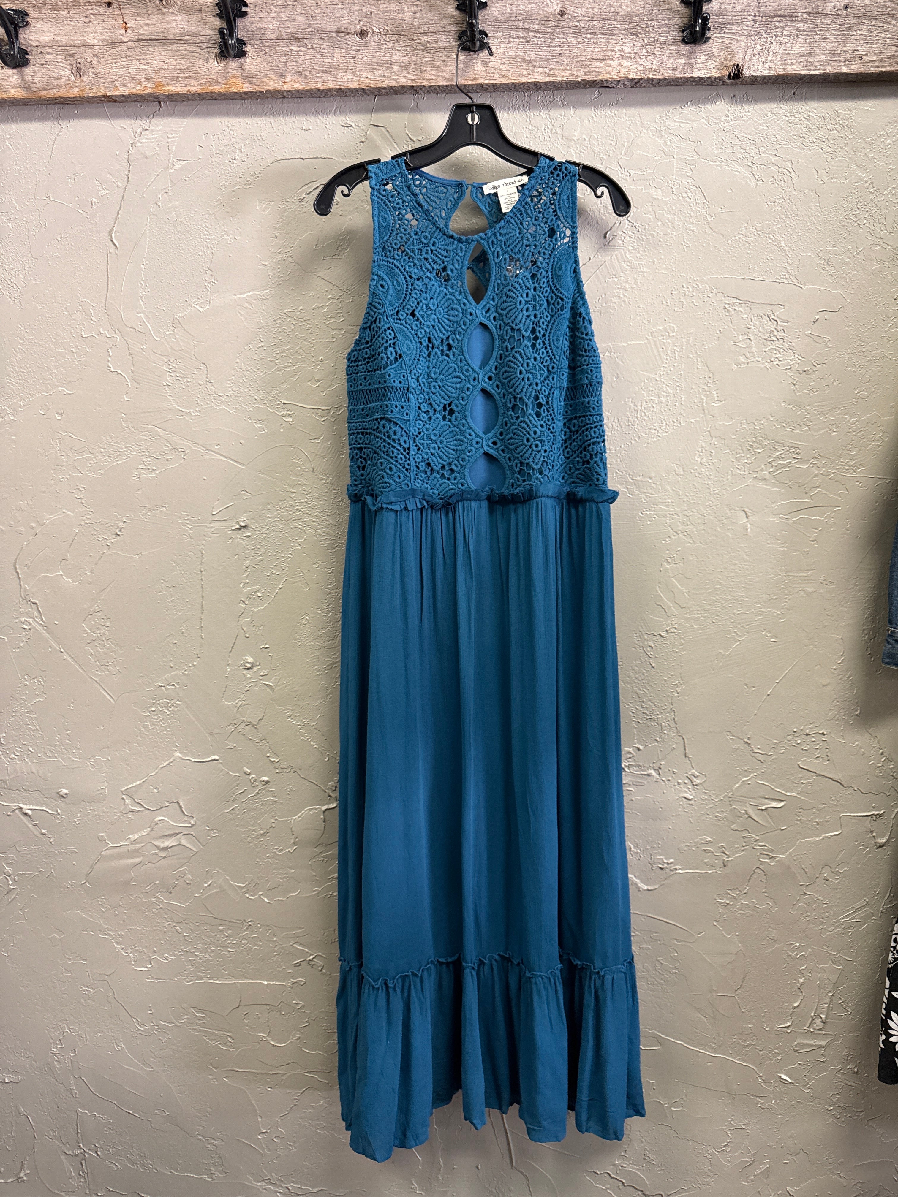 NWOT Indigo Thread Sleeveless Maxi Dress (org$80)