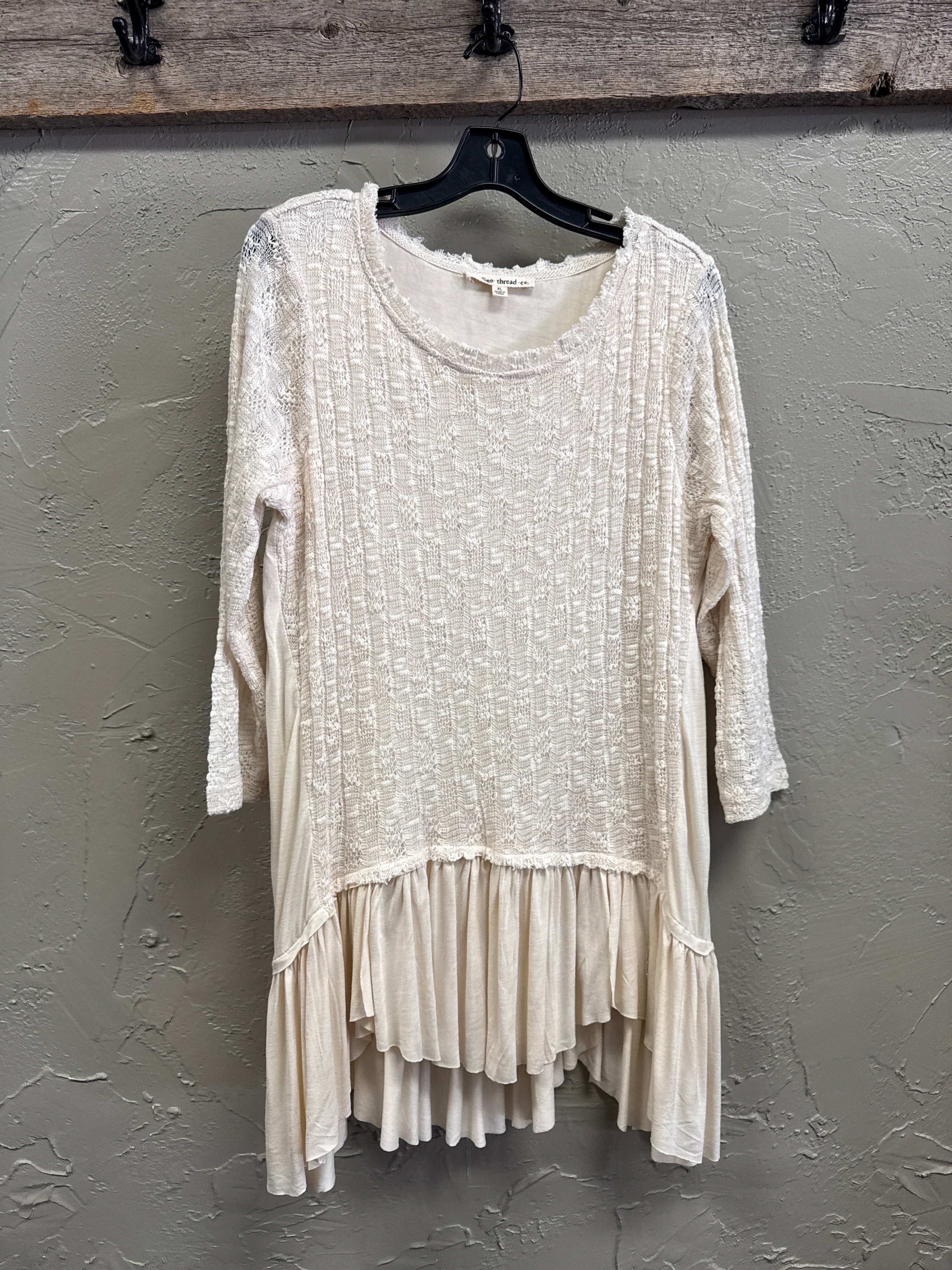 NWOT Indigo Thread Mixed Media Tunic