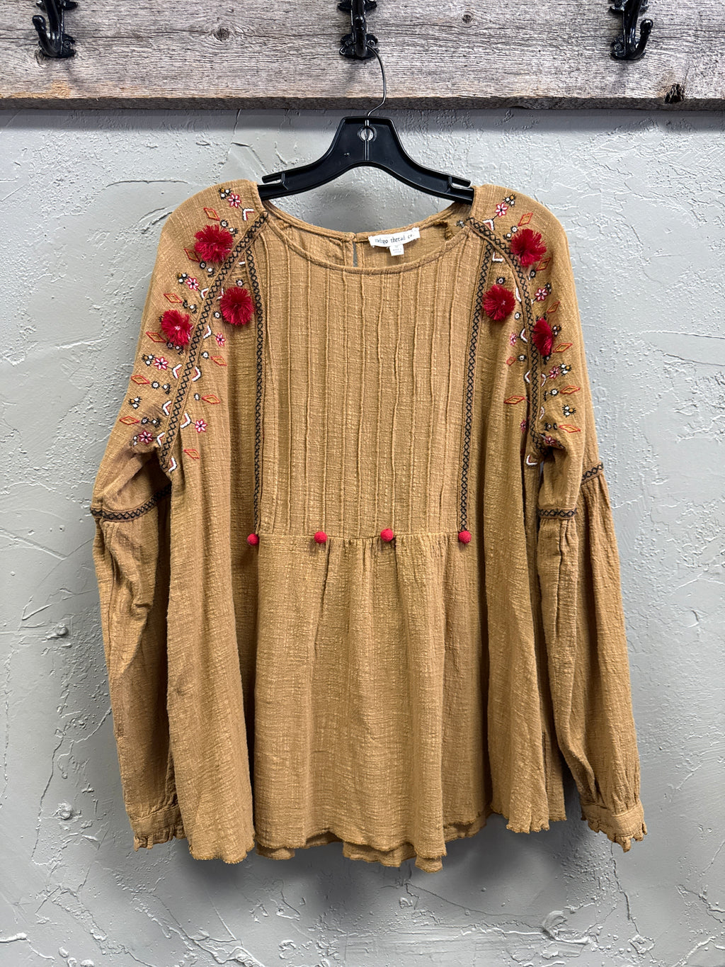 NWOT Indigo Thread Boho Cotton Top