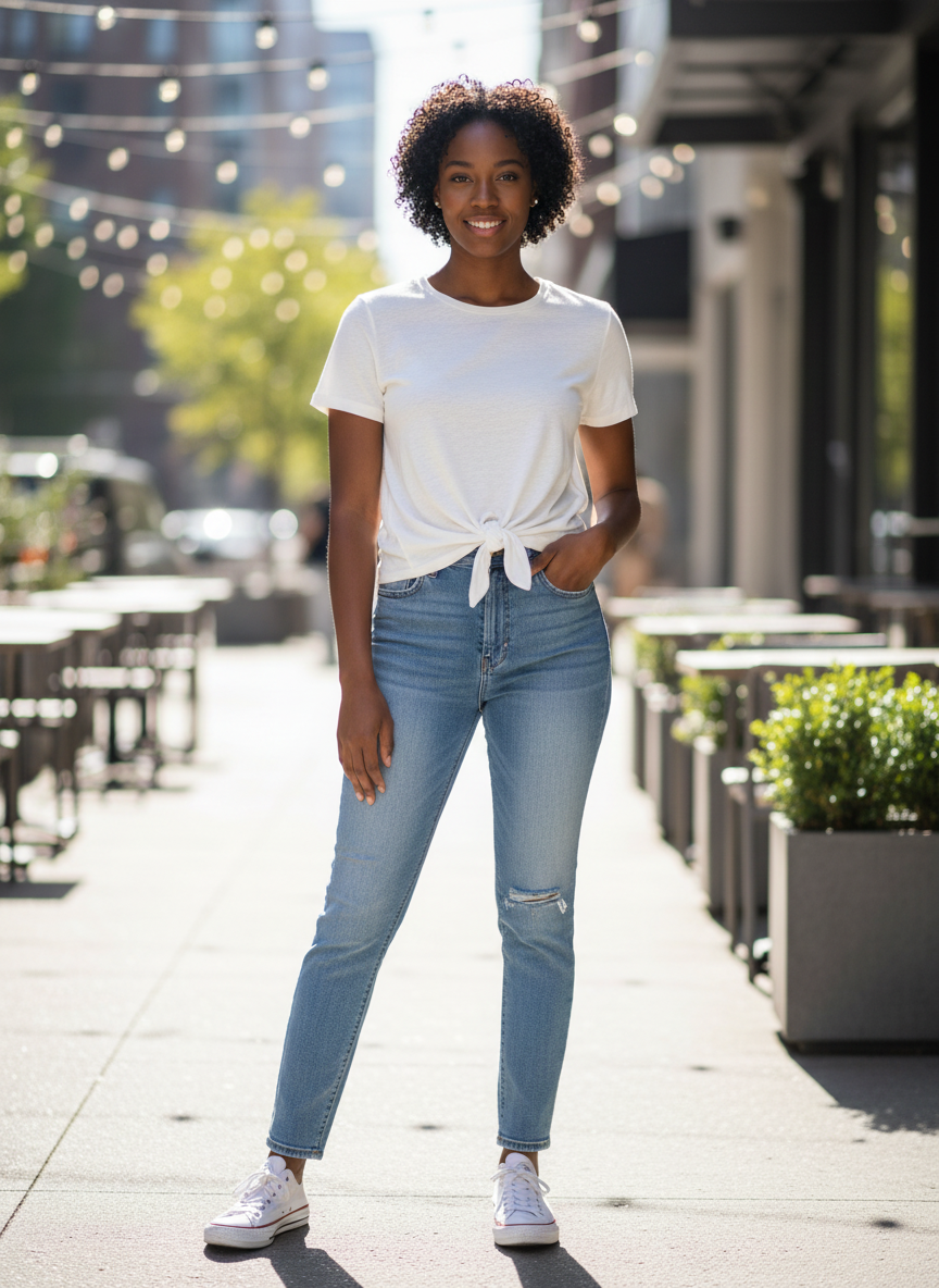 NWOT Any Body Slub Tie Front Tee (org$39)