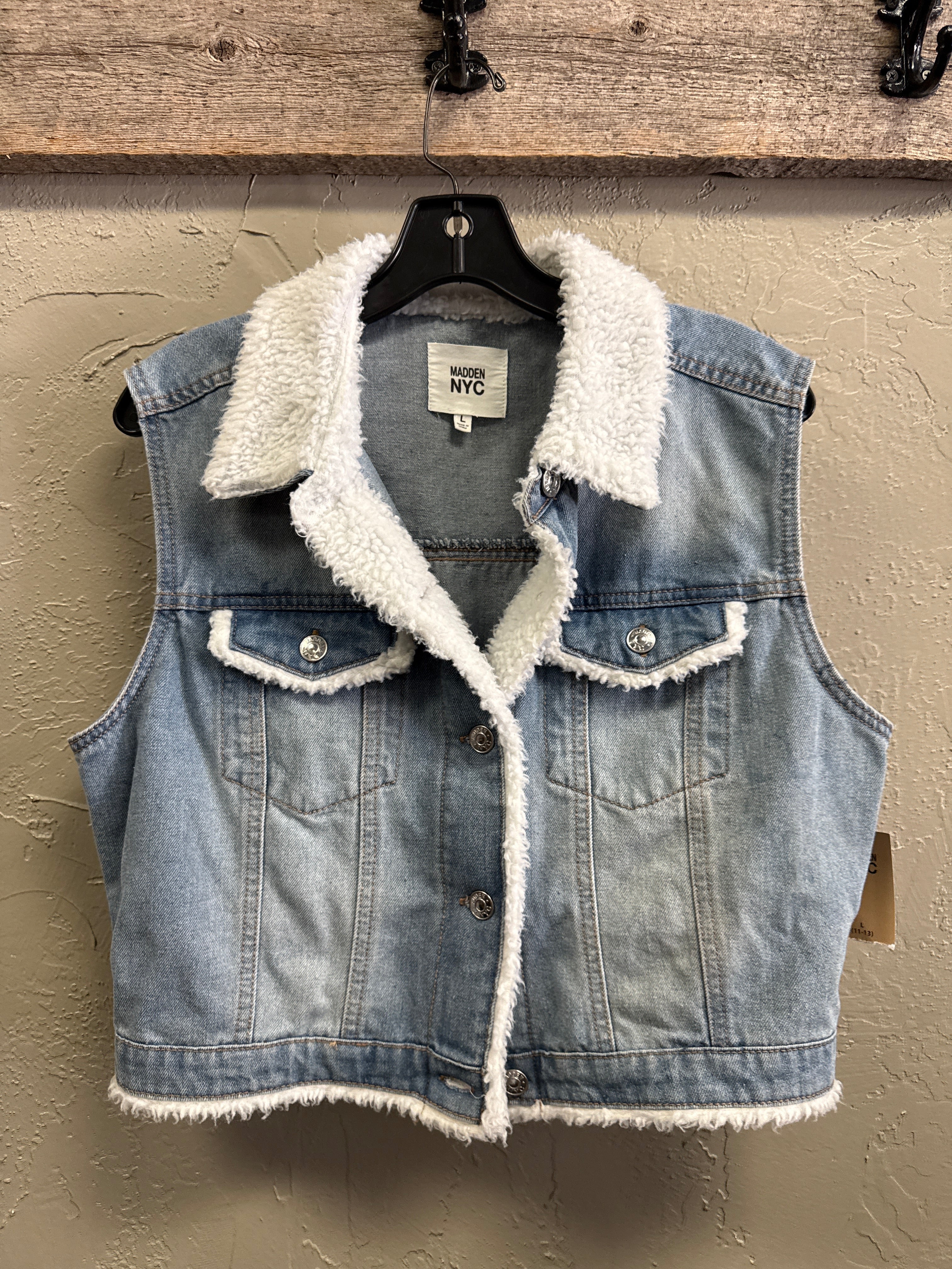 NWT Madden Crop Denim Vest