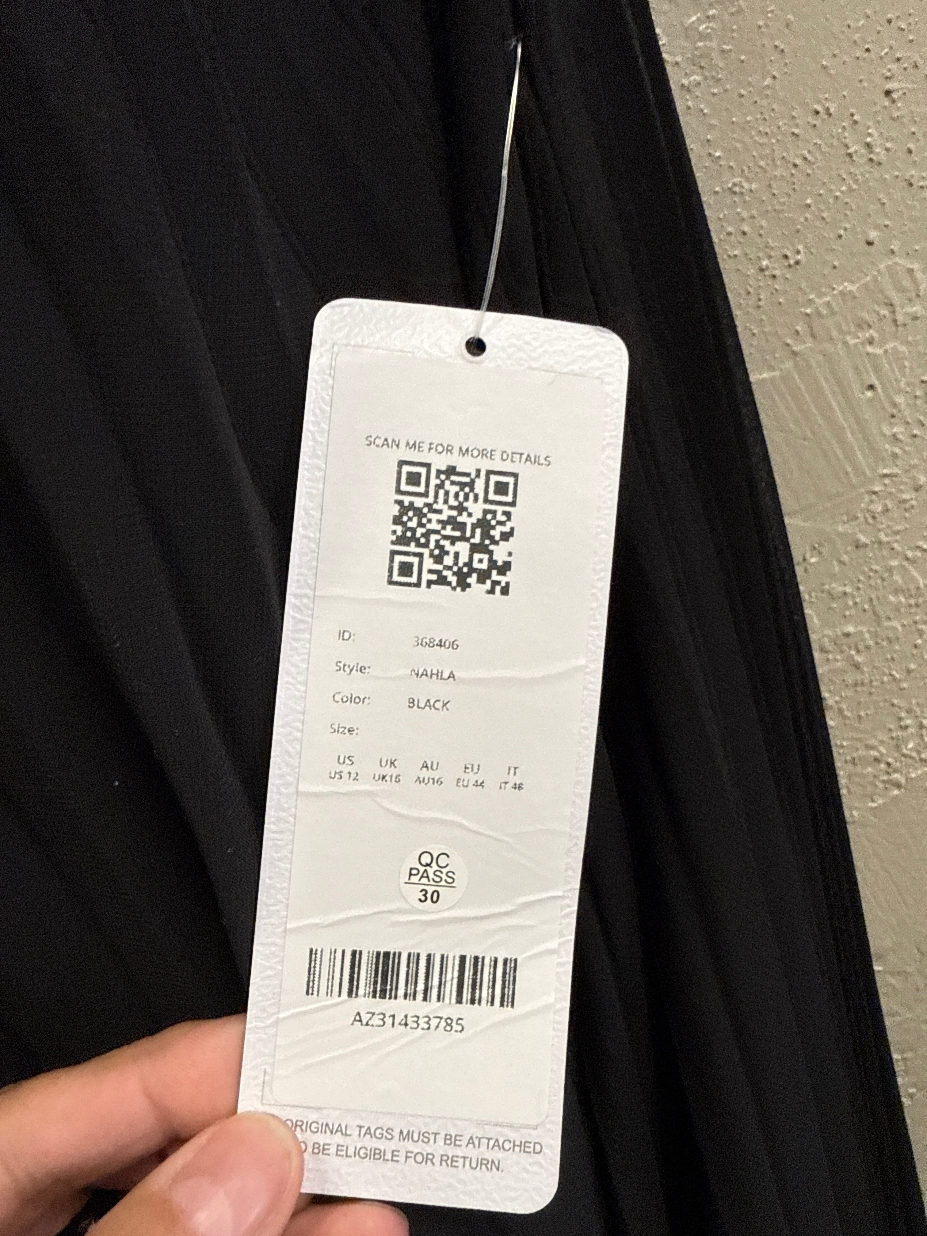 NWT Azazie All-Over Pleated Maxi Dress