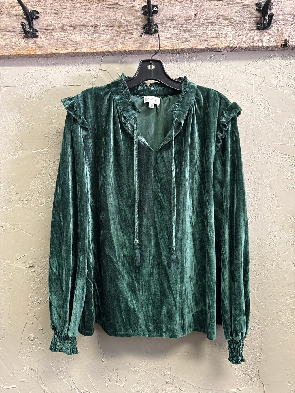 Wonderly Velvet Peasant Top (org$65)