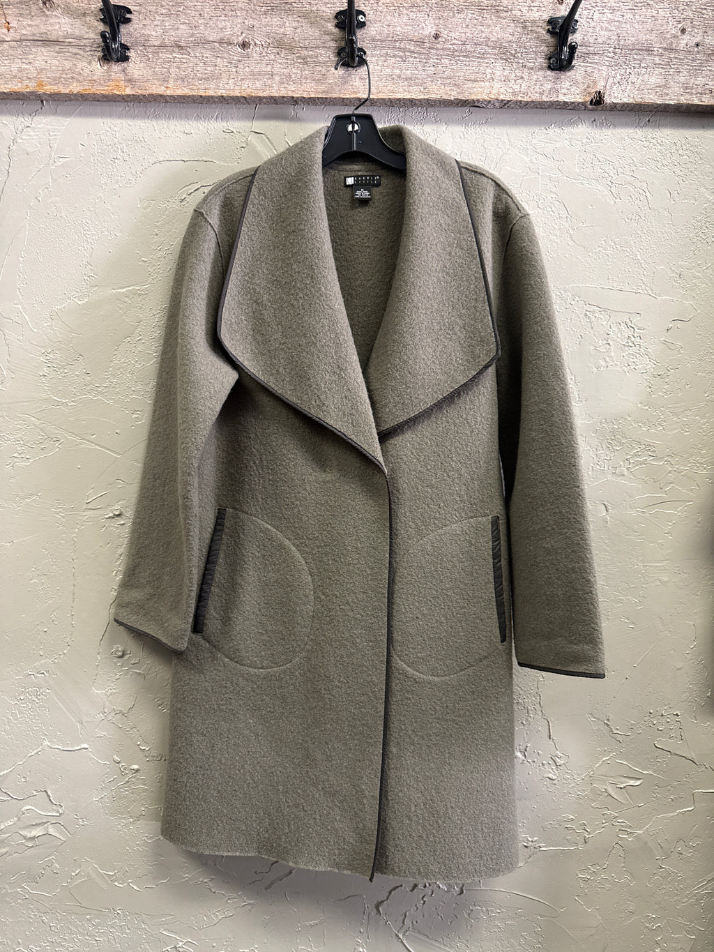 Vtg Carole Little Boiled Wool Coat