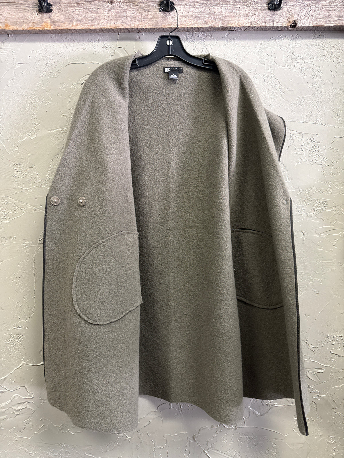 Vtg Carole Little Boiled Wool Coat