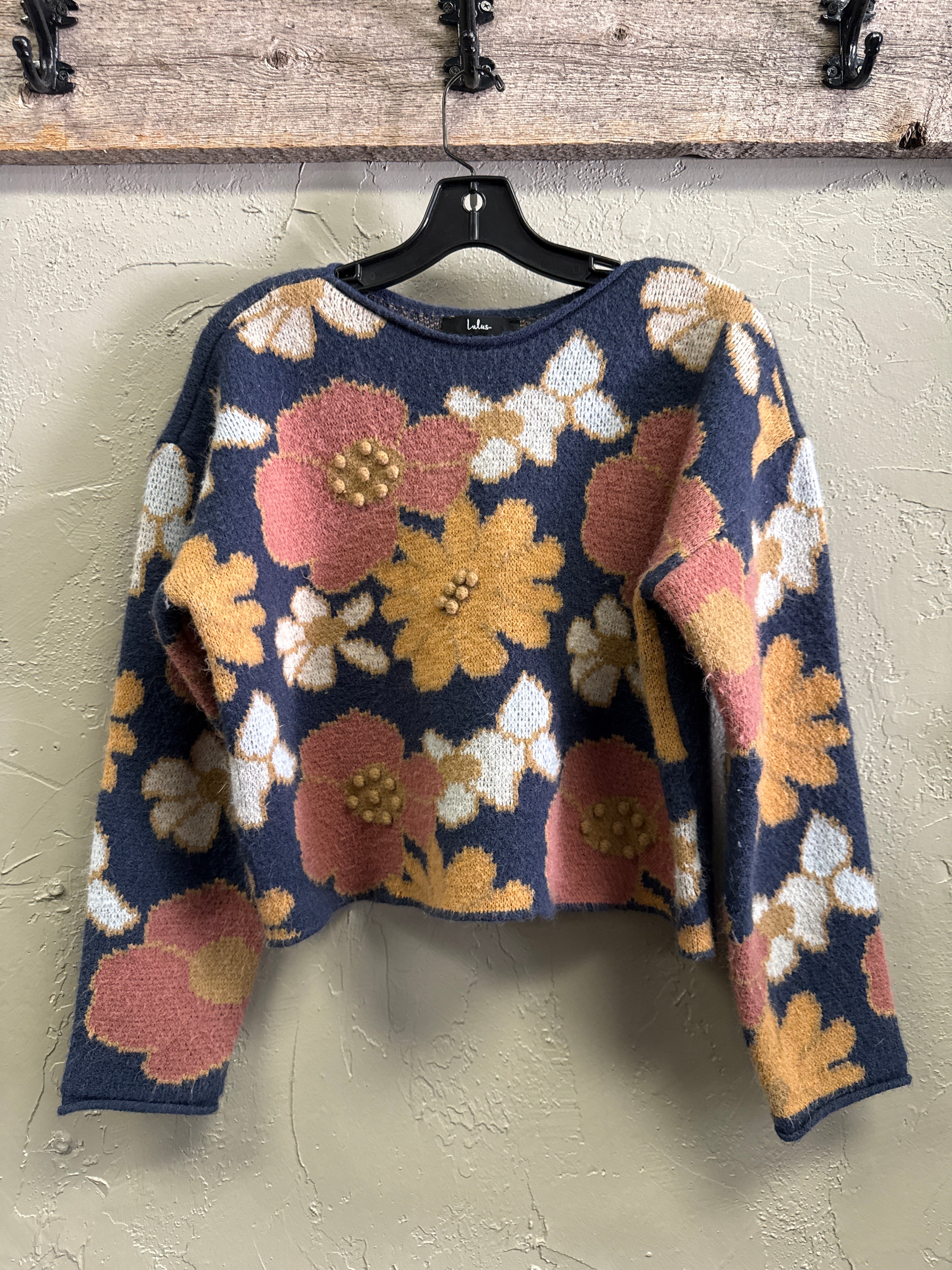 Lulus Floral Knit Lounge Sweater