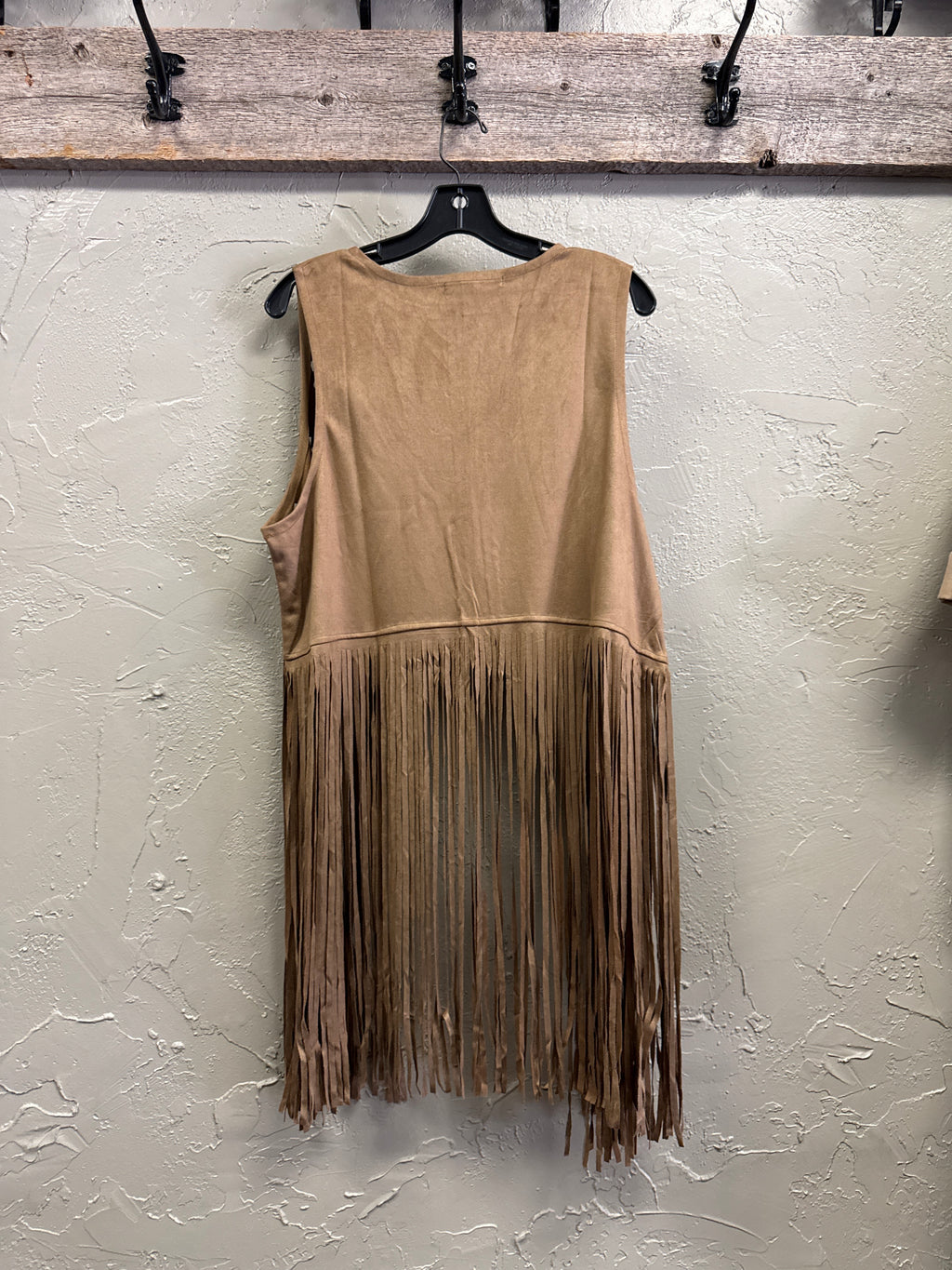 NWOT Indigo Thread Laser-Cut Fringe Vest