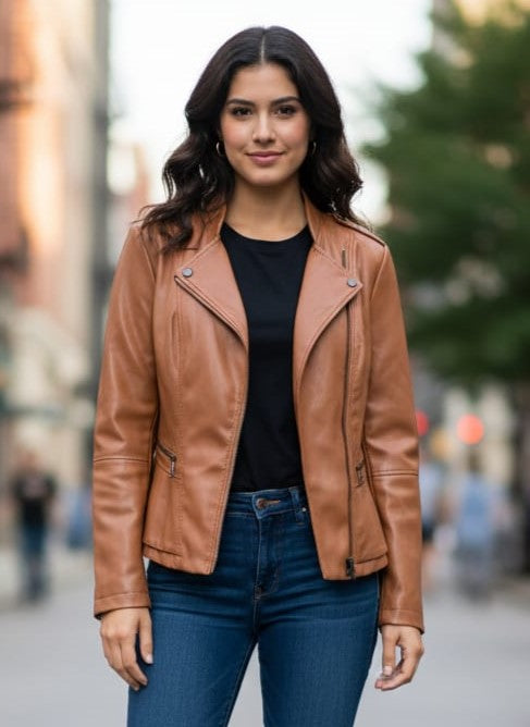 NWOT Gili Faux Leather Peplum Jacket (org$140)