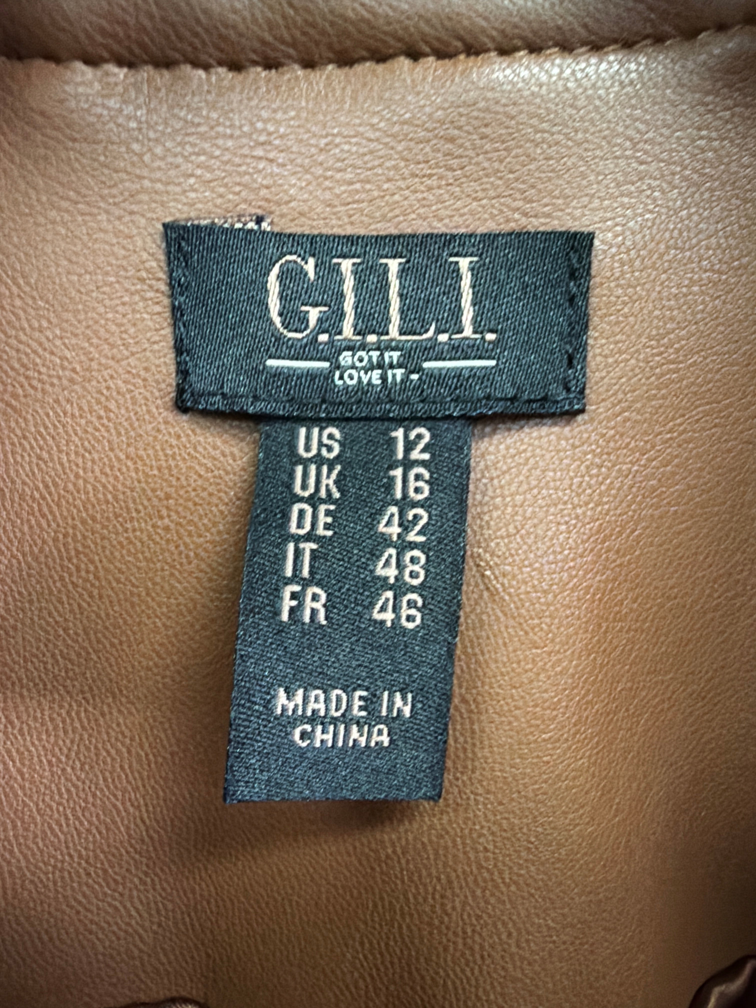 NWOT Gili Faux Leather Peplum Jacket (org$140)