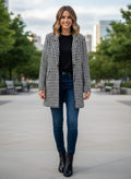 NWOT Houndstooth Dbl-Button Car Coat