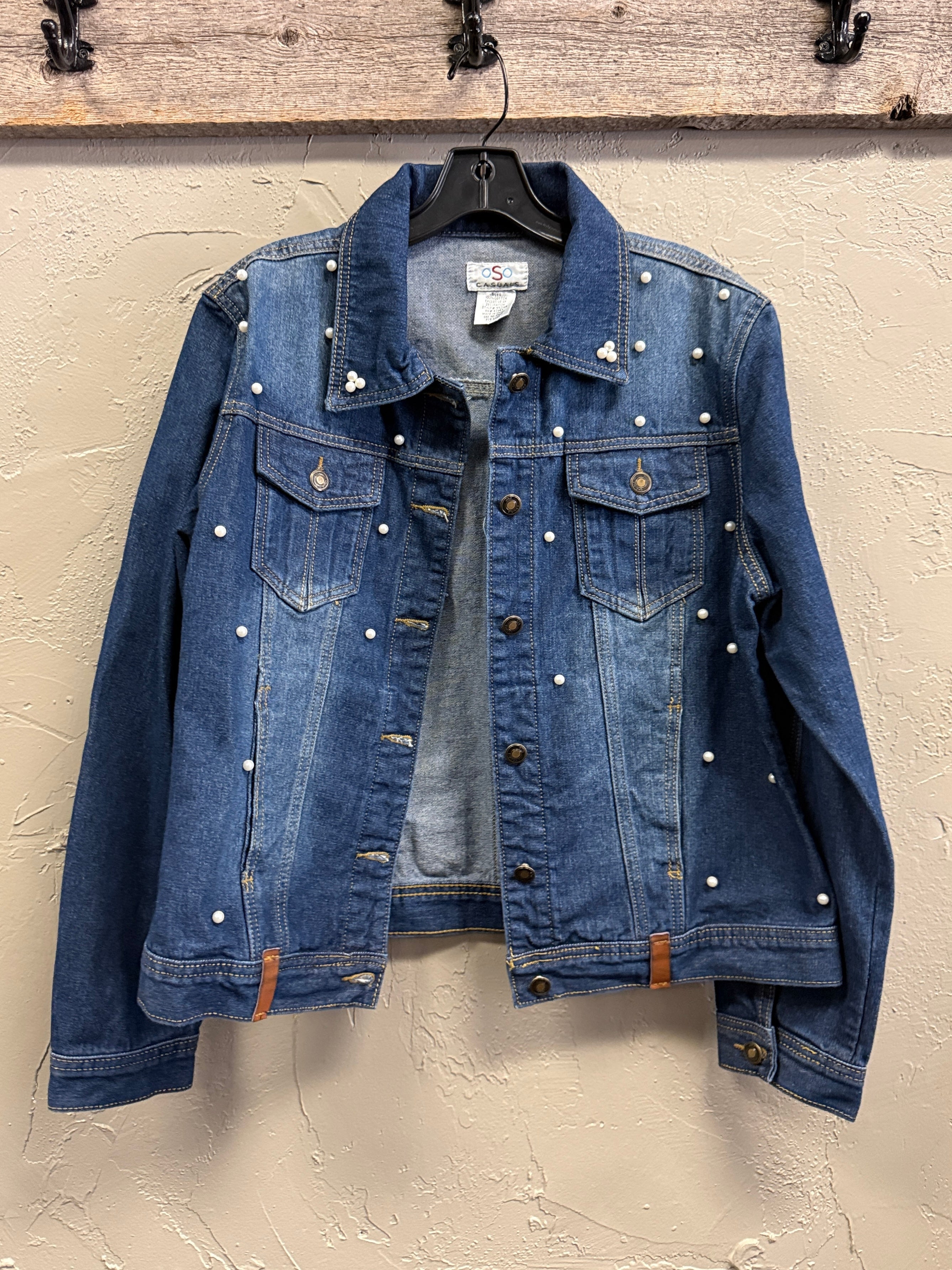 NWOT oSo Pearl Studded Denim Jackets (org$72)