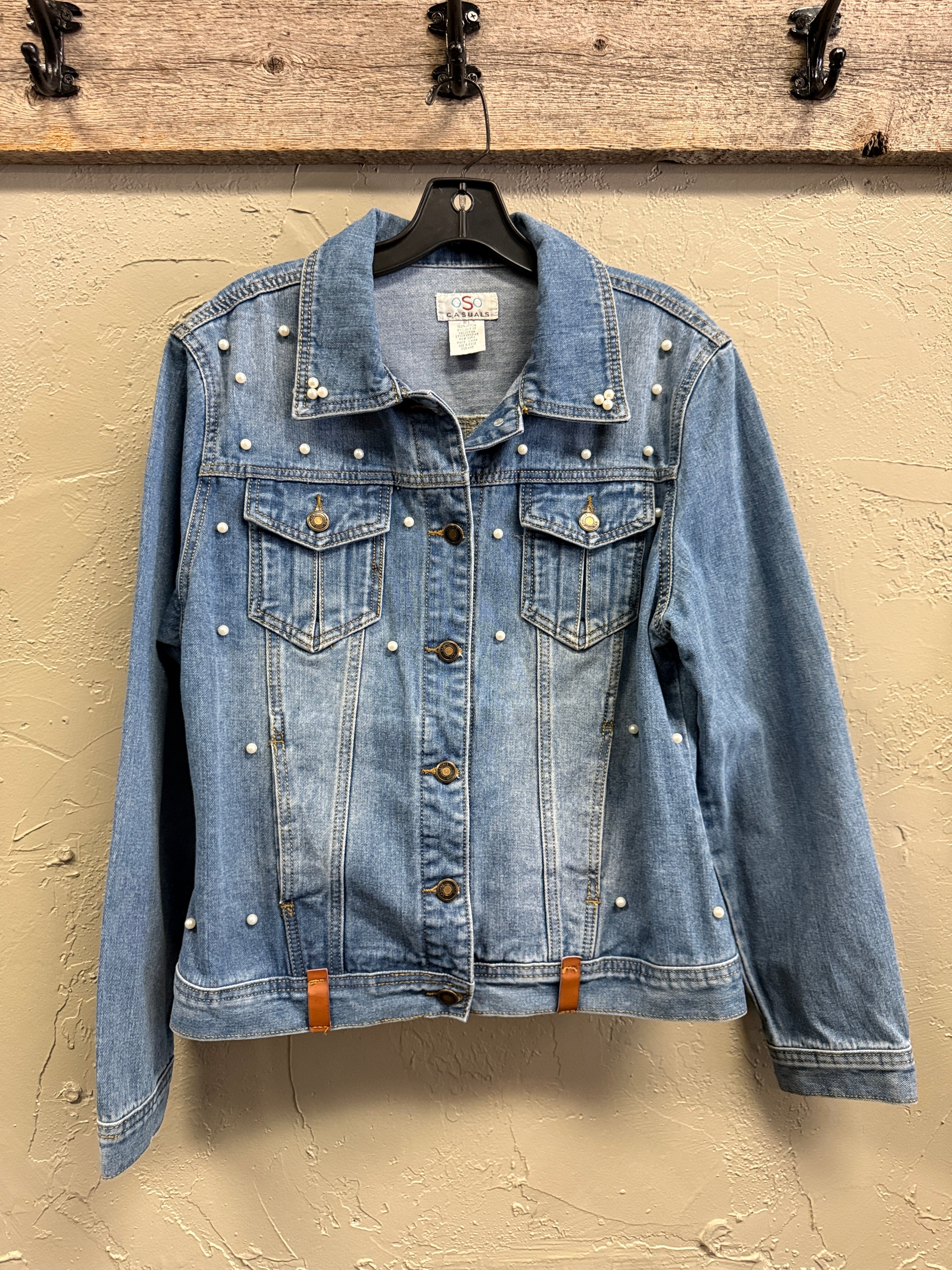 NWOT oSo Pearl Studded Denim Jackets (org$72)