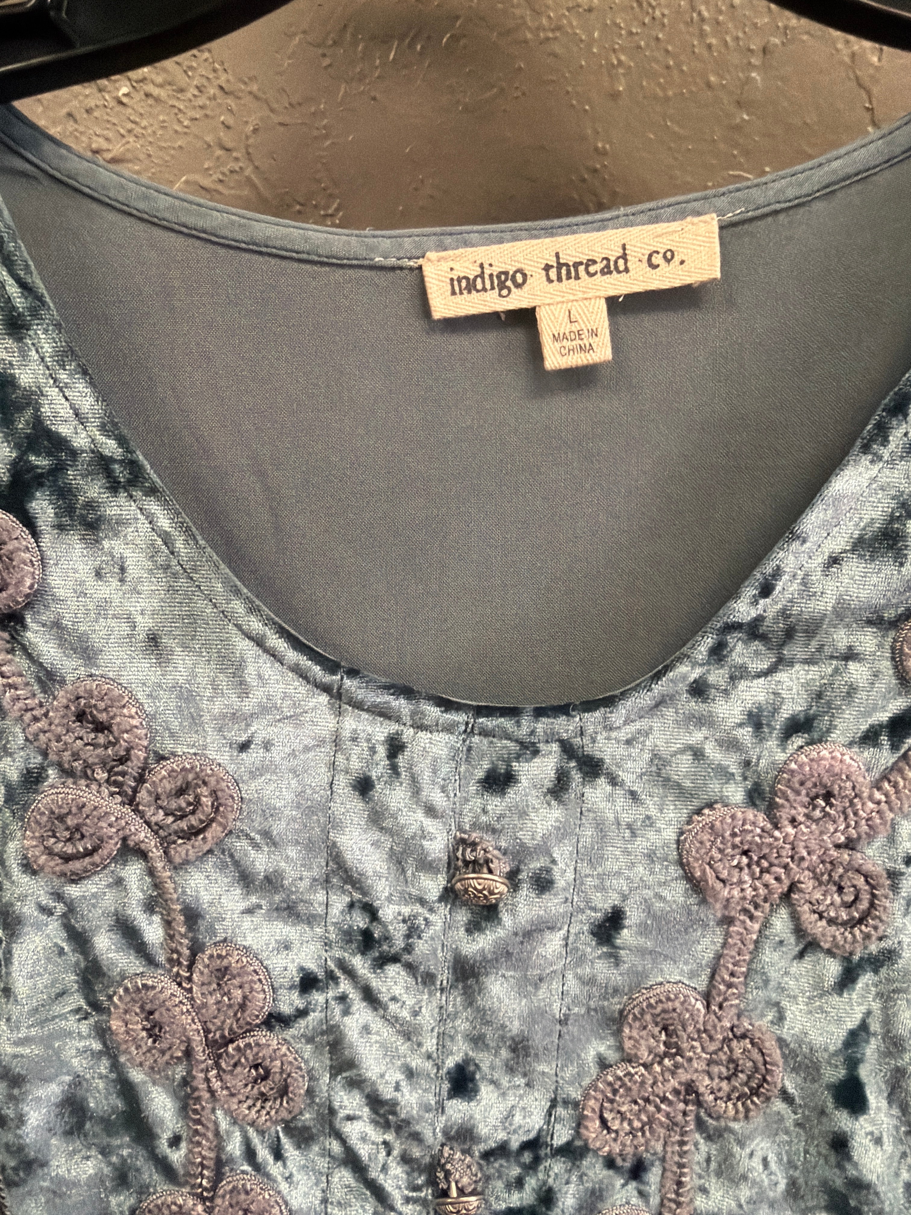 NWOT Indigo Thread Velvet & Lace Top (org$70)