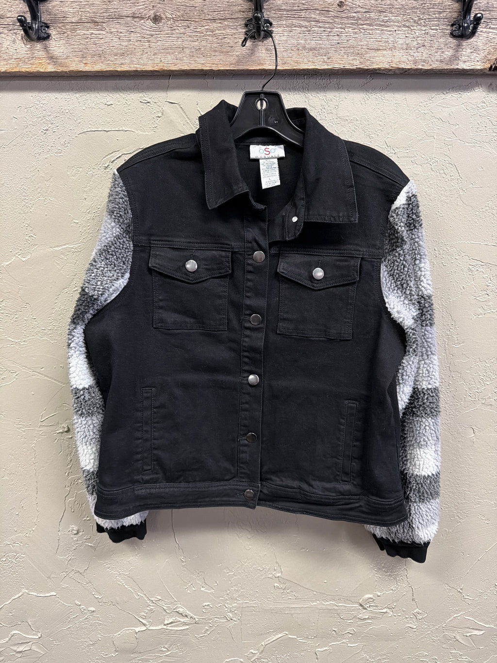 NWOT oSo Mixed Media Trucker Jacket (org$79)